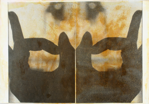    Gesture XVII 4/11 ev   by Linda Schwarz 2002   Photolithography, handpainted ink &amp; varnish  |  25" x 36"   