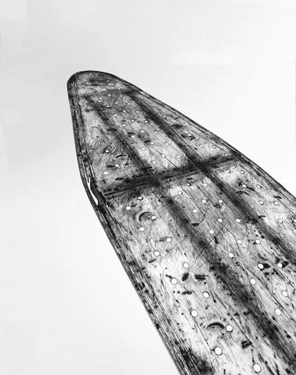 Willie Cole, Jonny Mae (detail), 2012, intaglio and relief on paper, 63 1/2 x 22 1/2"