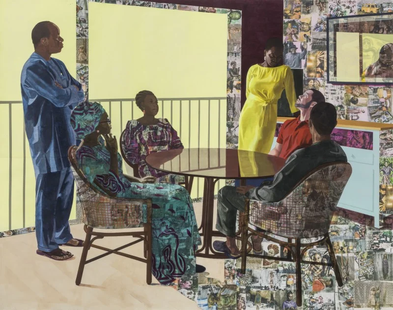 I Still Face You, 2015 by Njideka Akunyili Crosby Acrylic, oil, transfers, colored pencil, charcoal and collage on paper
