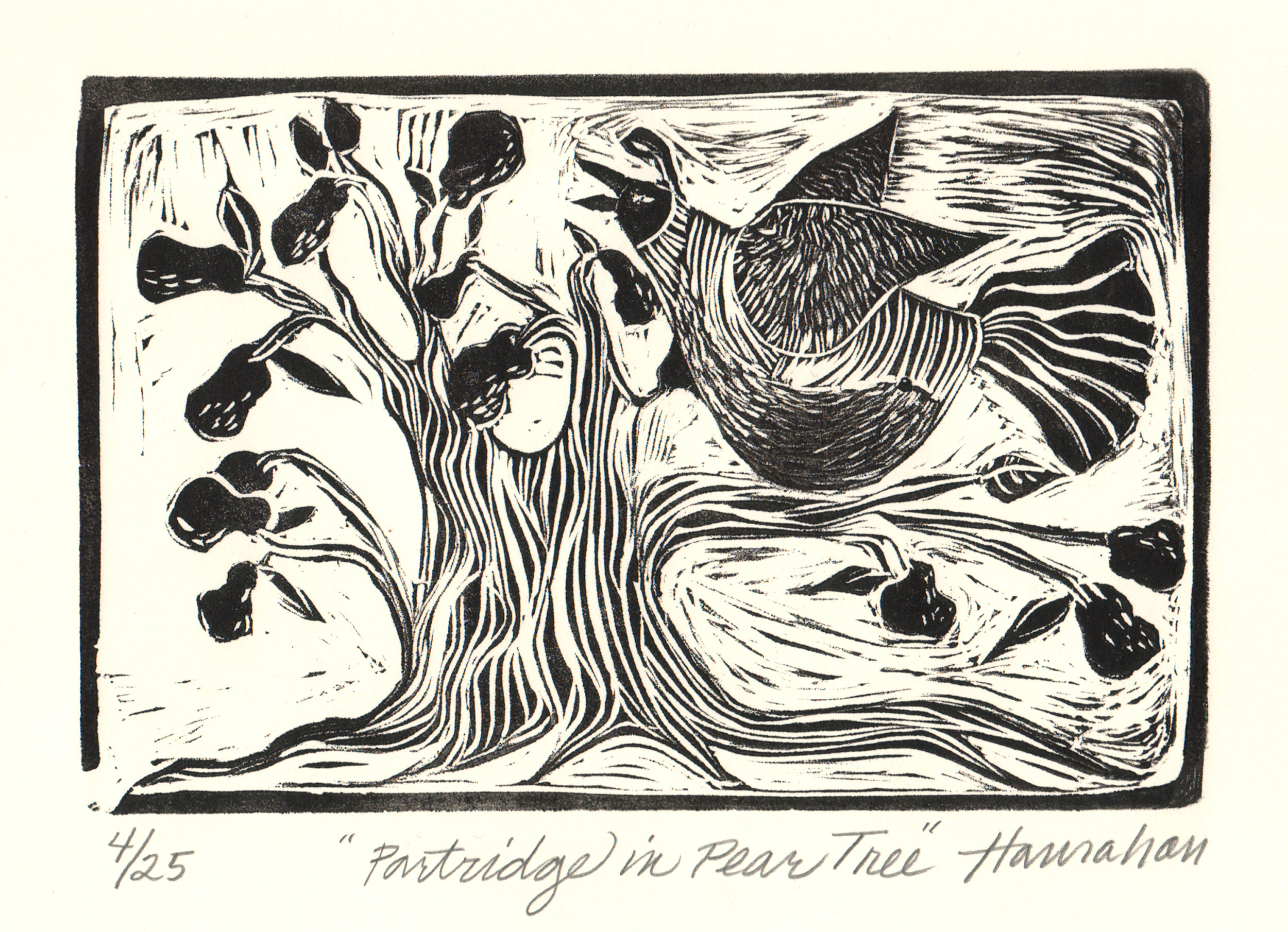 Molly Hanrahan; Partridge in a Pear Tree; relief