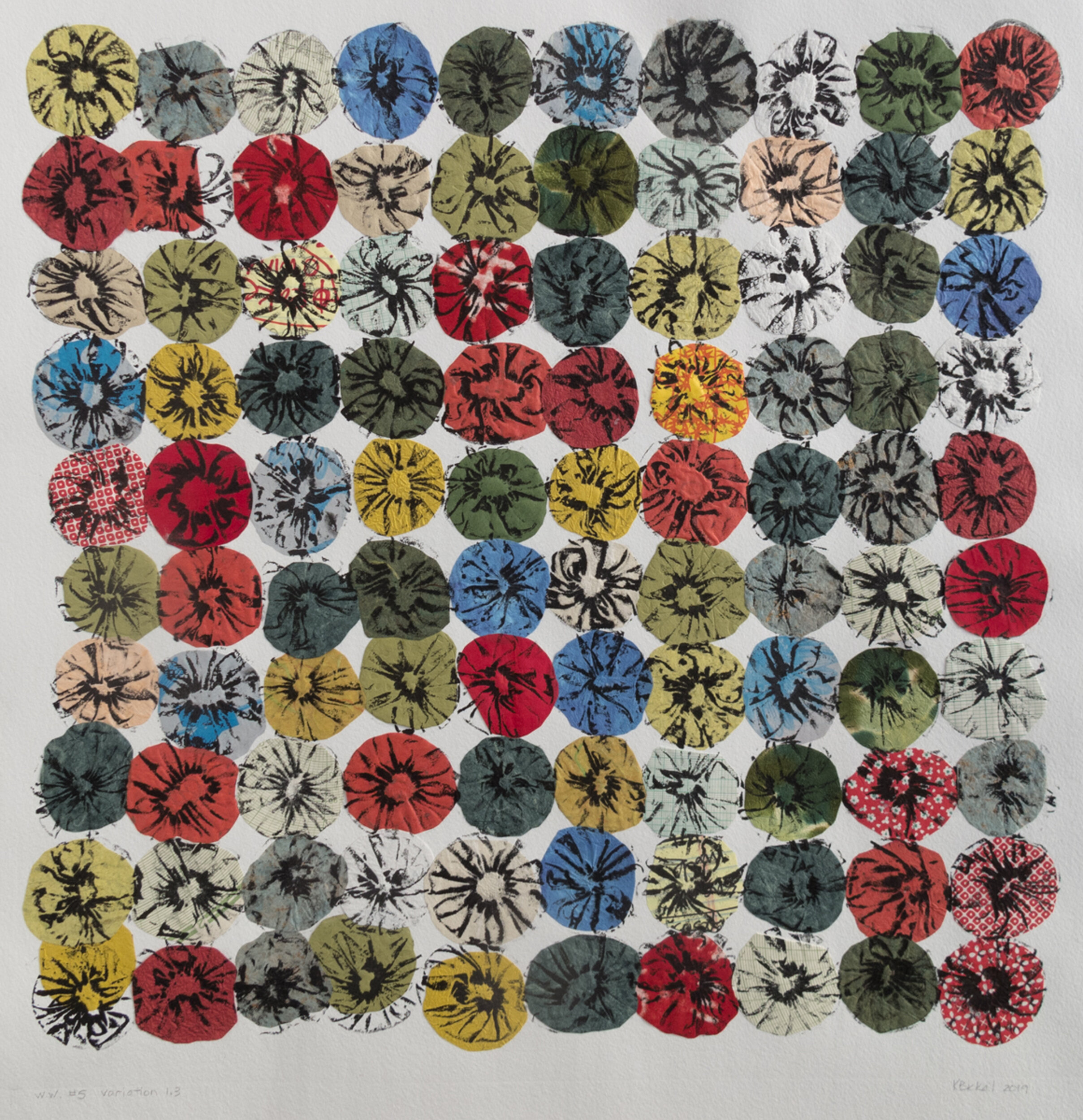 Kristin Bickal; W.W. #5, variation 1.3; collograph with chine collé