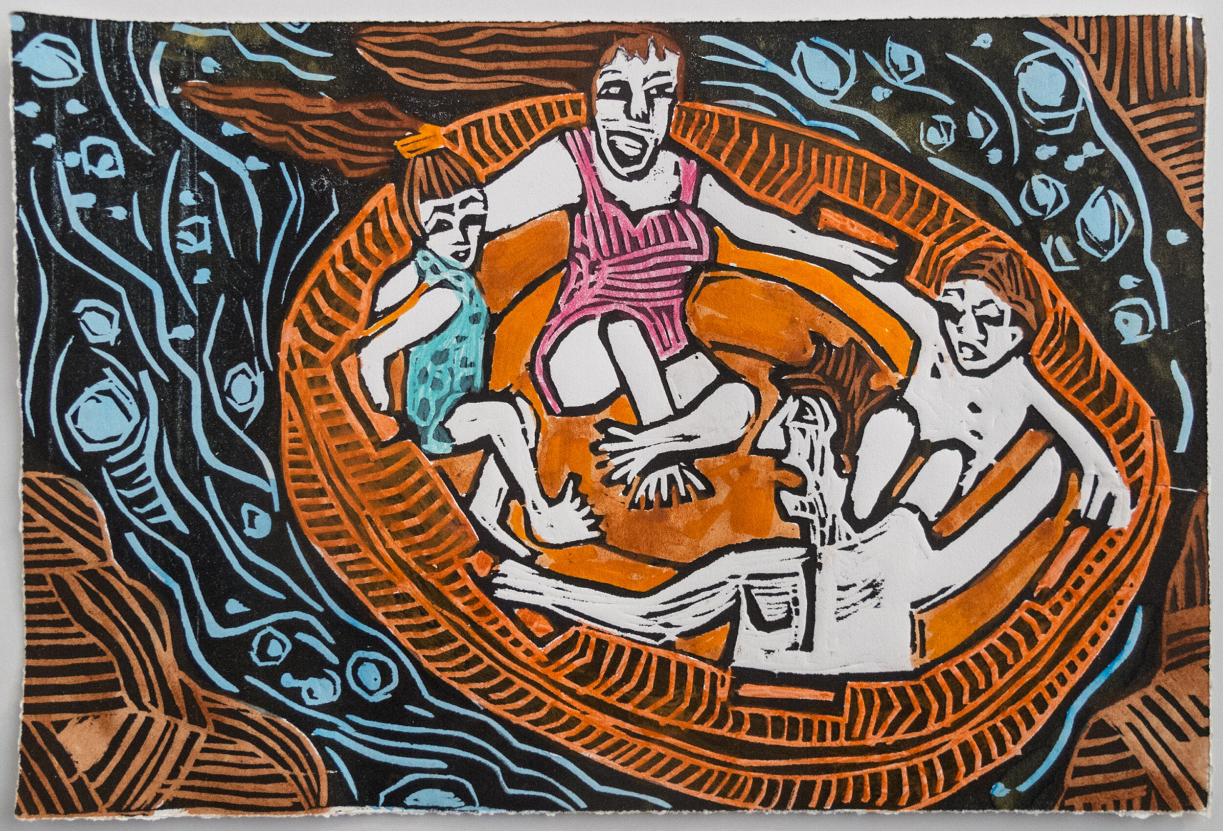 Therese Krupp; A Wild Ride; woodcut