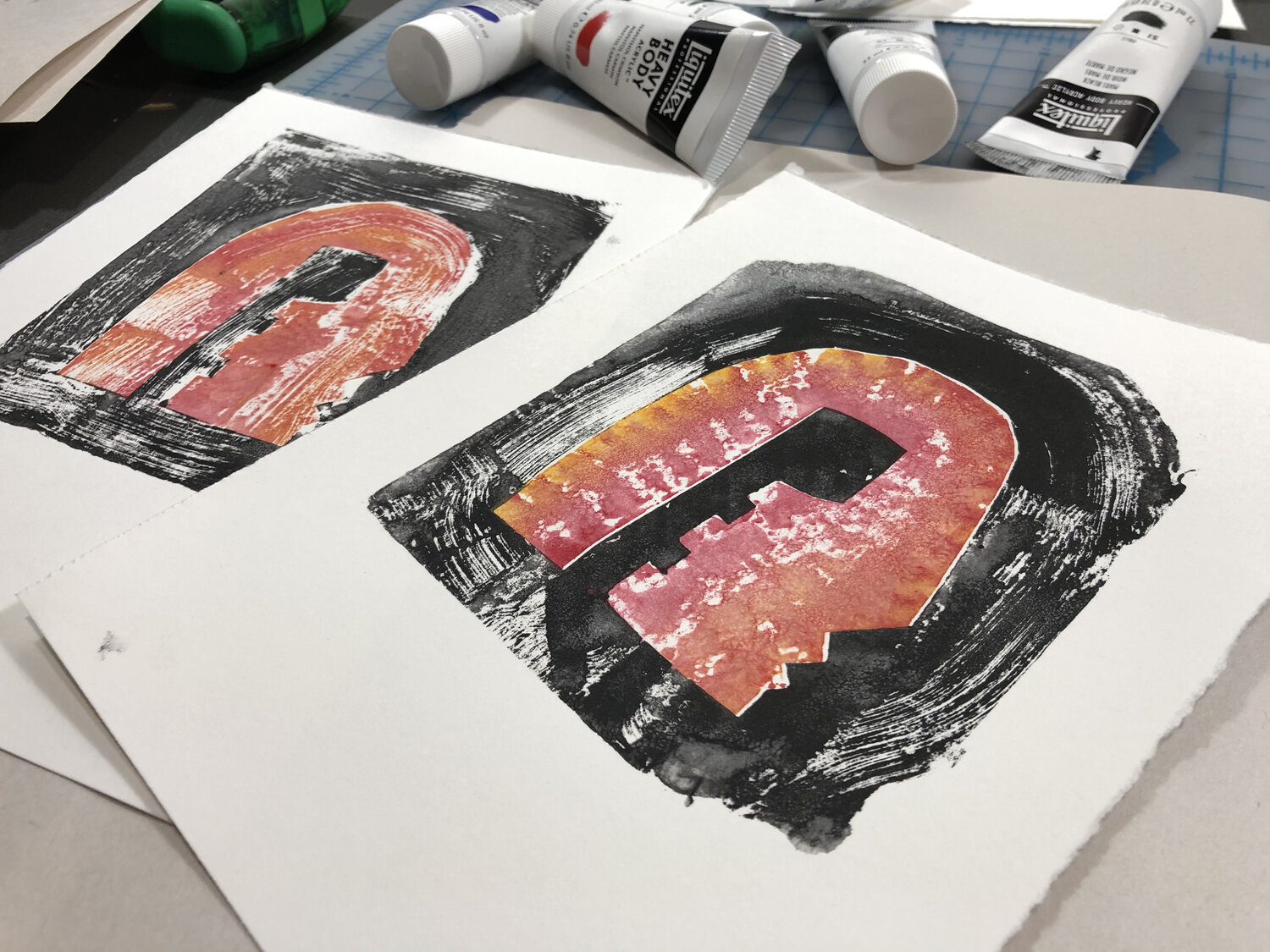 Stencil Monoprint with Acrylic Paint and Cardboard — Highpoint Center for  Printmaking