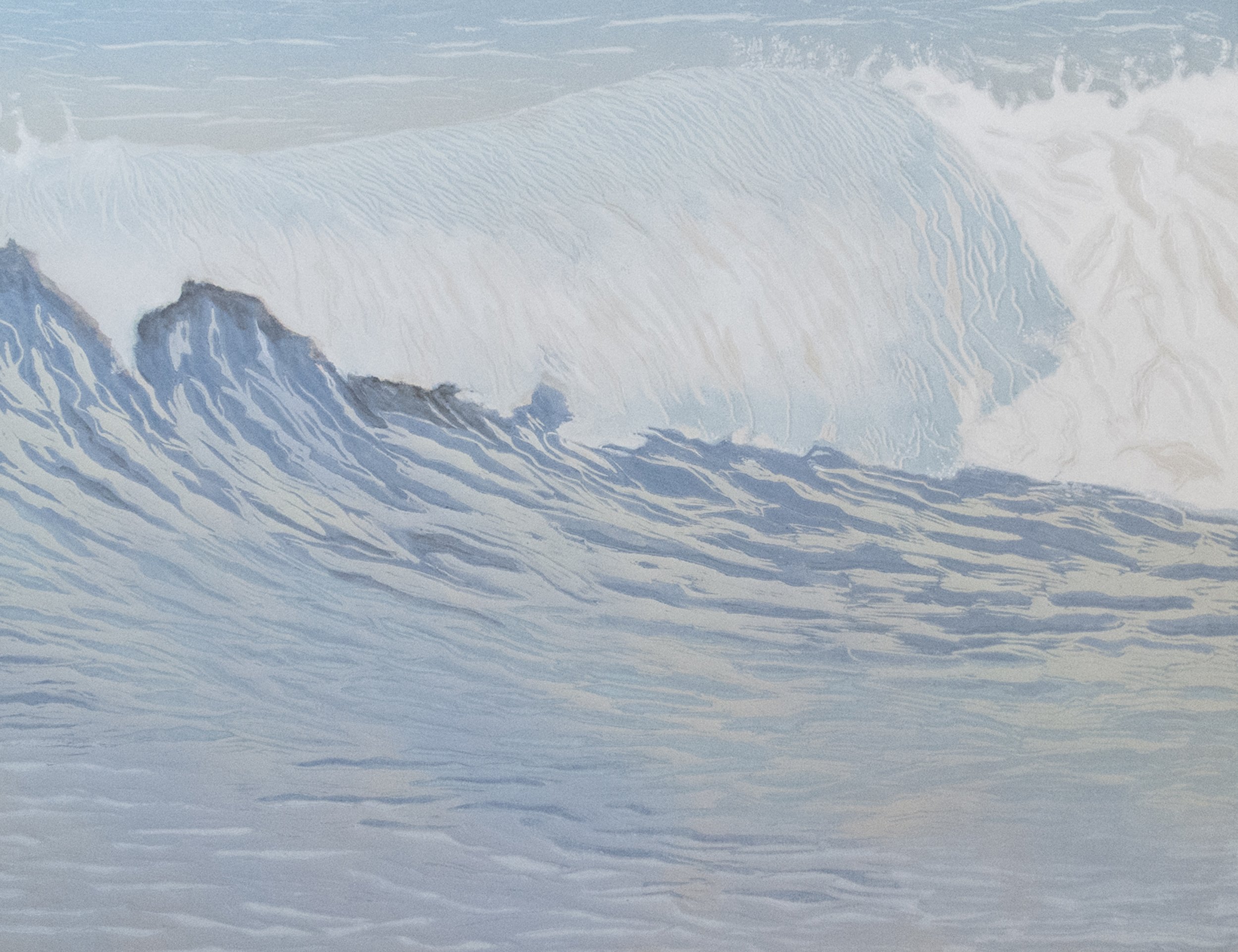  Pamela Carberry   Anatomy of a Wave   Linocut 
