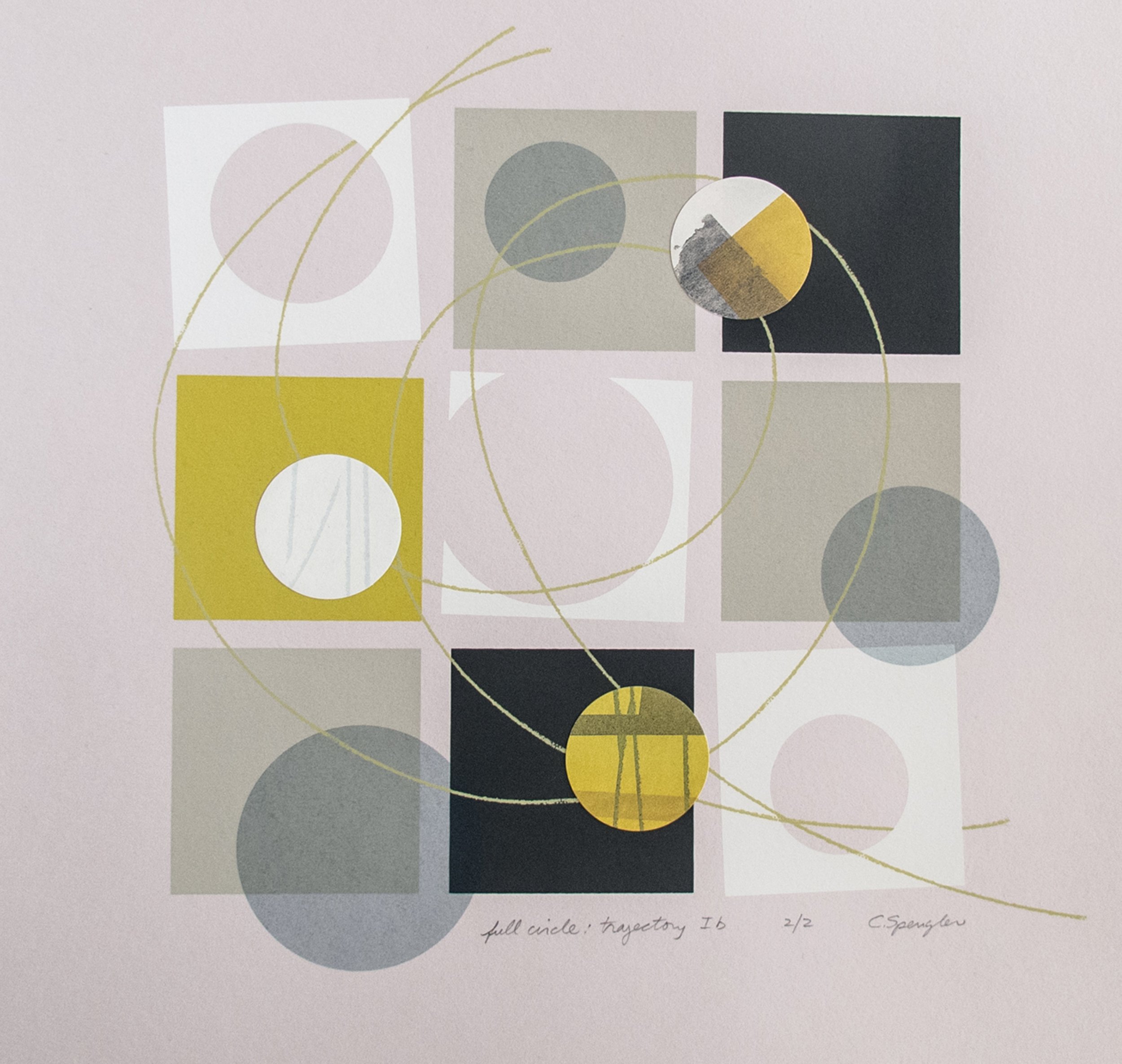  Cathy Spengler   full circle: trajectory Ib   Screenprint, collage 