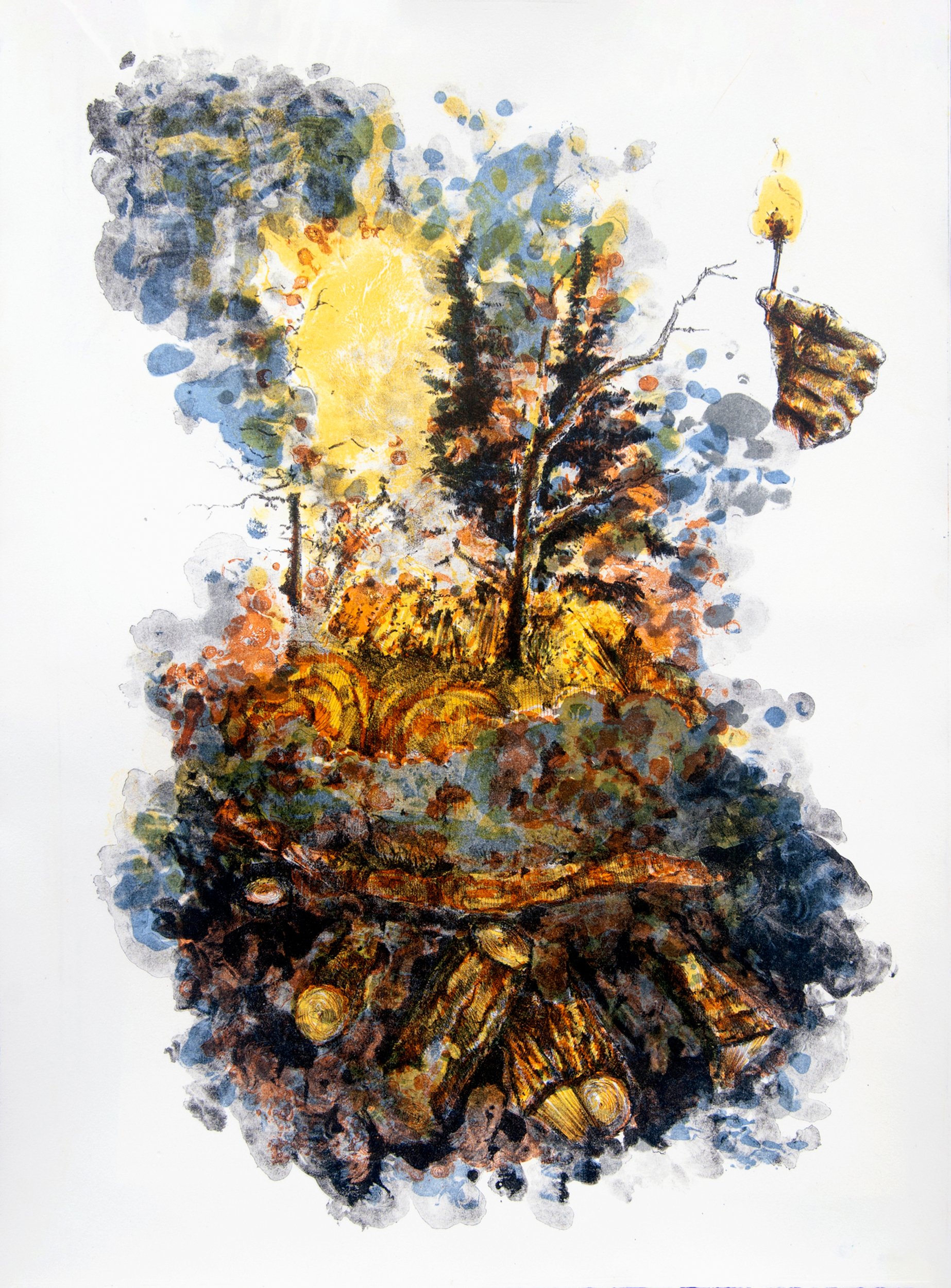  Patrick Vincent    This Island is on Fire    Lithography 