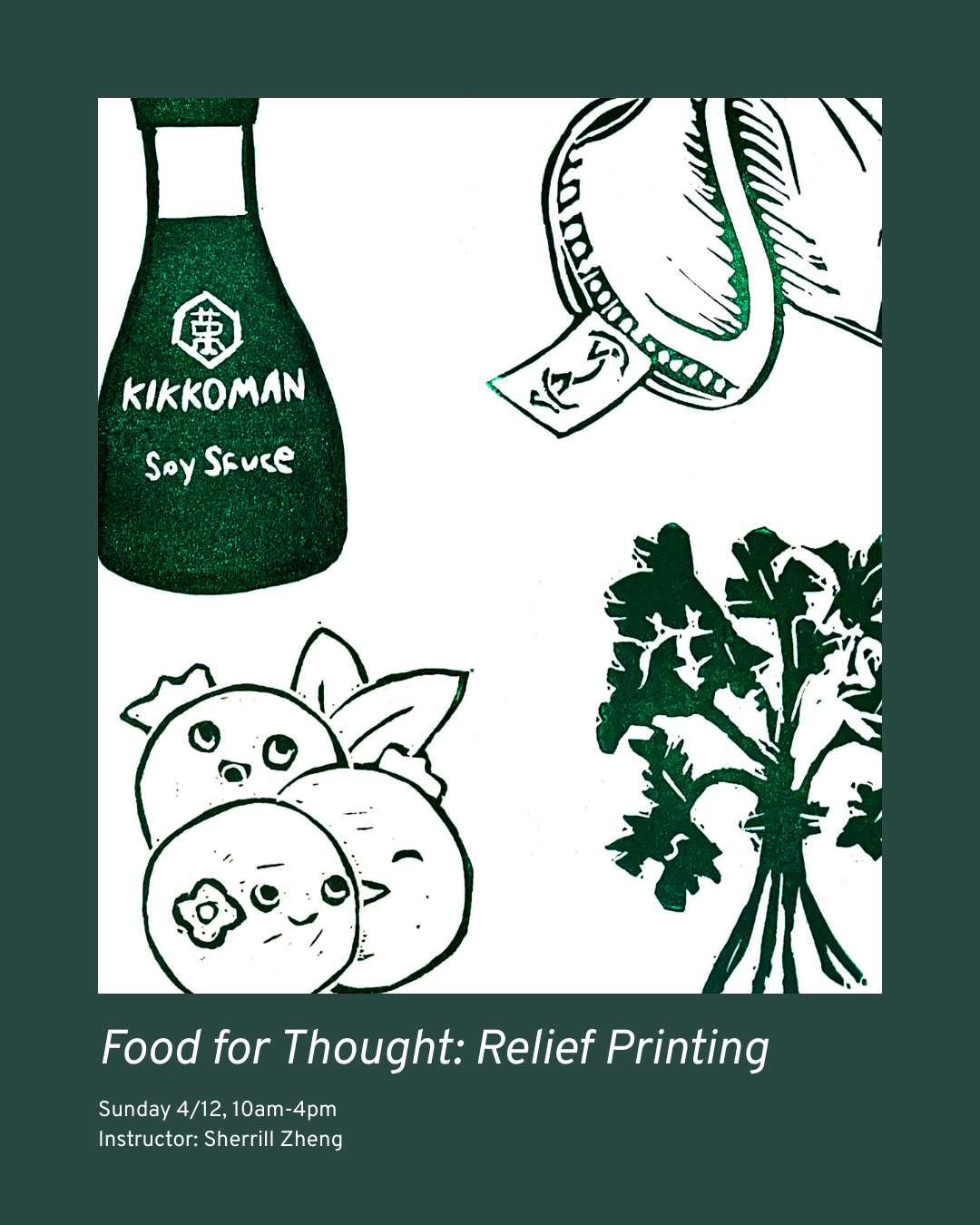 Weekend Workshop: Relief Printing: Food for Thought!