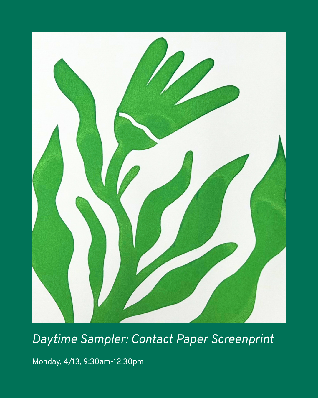 Sampler Session: Contact Paper Screenprint