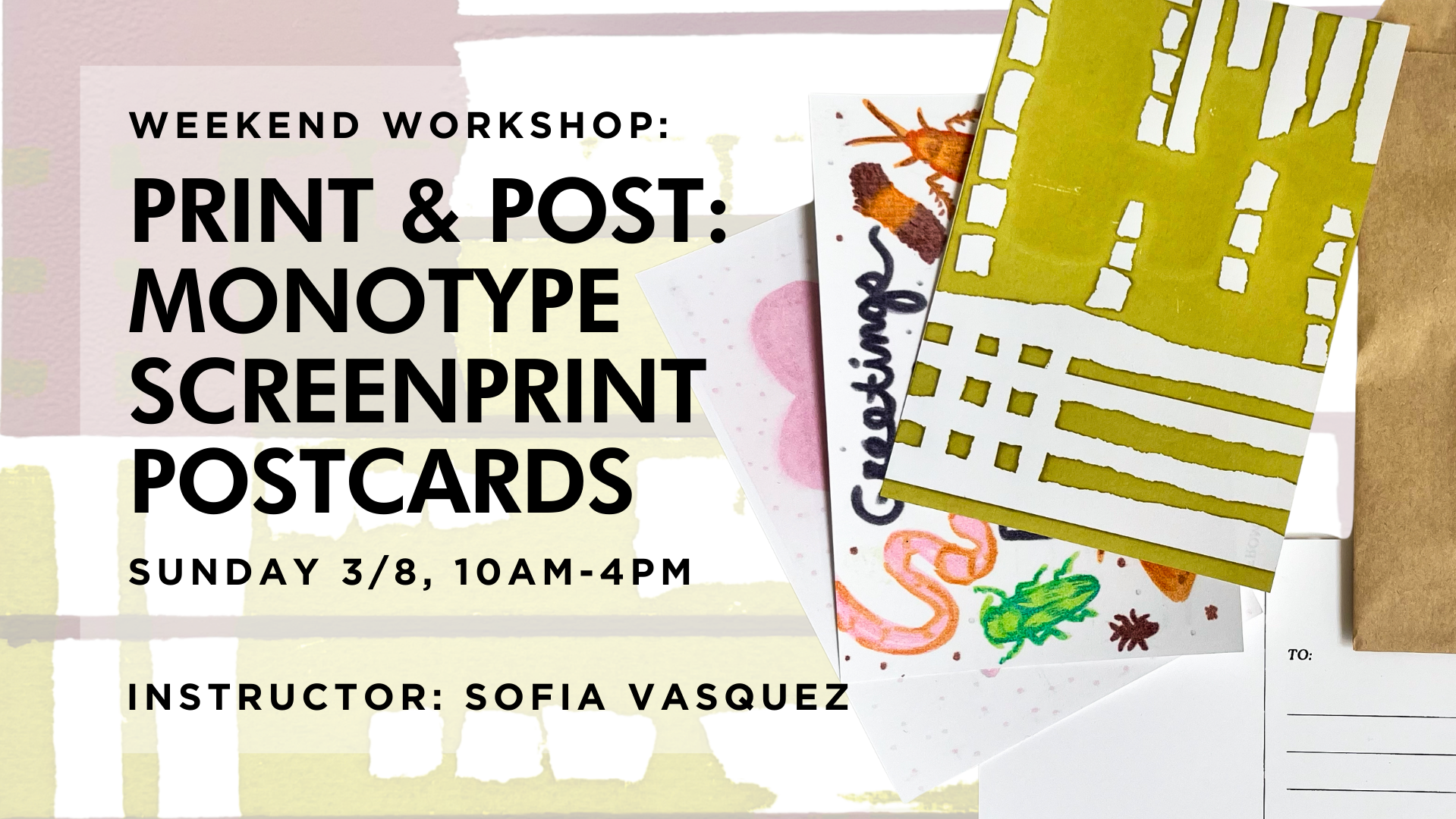 Weekend Workshop: Print & Post: Monotype Screenprint Postcards