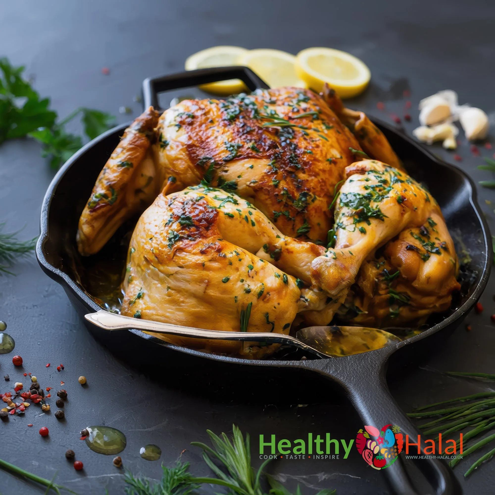 French Garden Spatchcock Chicken - Healthy Halal