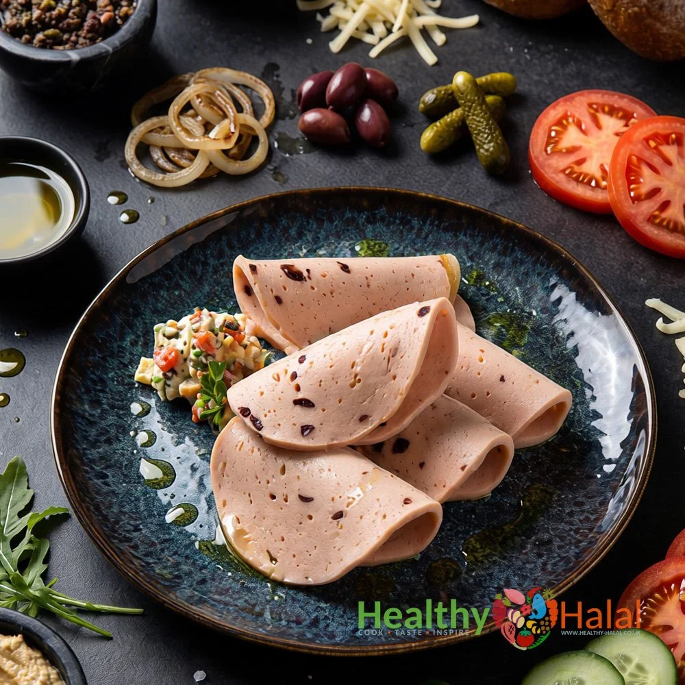 Halal Chicken & Beef Salami with Olives - Healthy Halal