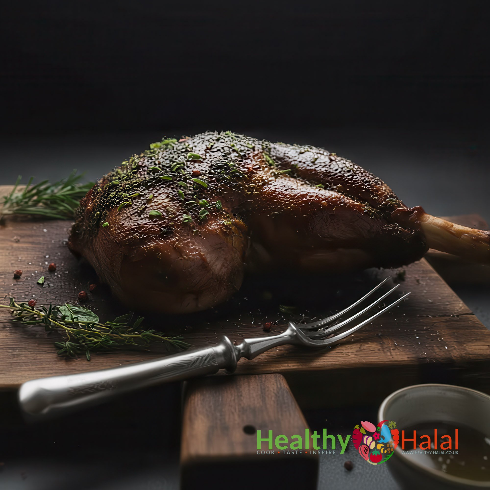 Leg of Lamb with Mint, Herbs & Cracked Black Pepper - Healthy Halal