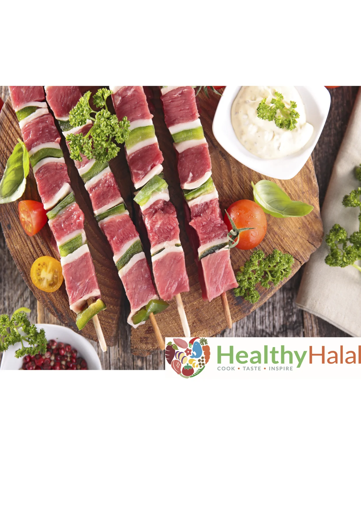 Beef Skewers with fresh vegetables