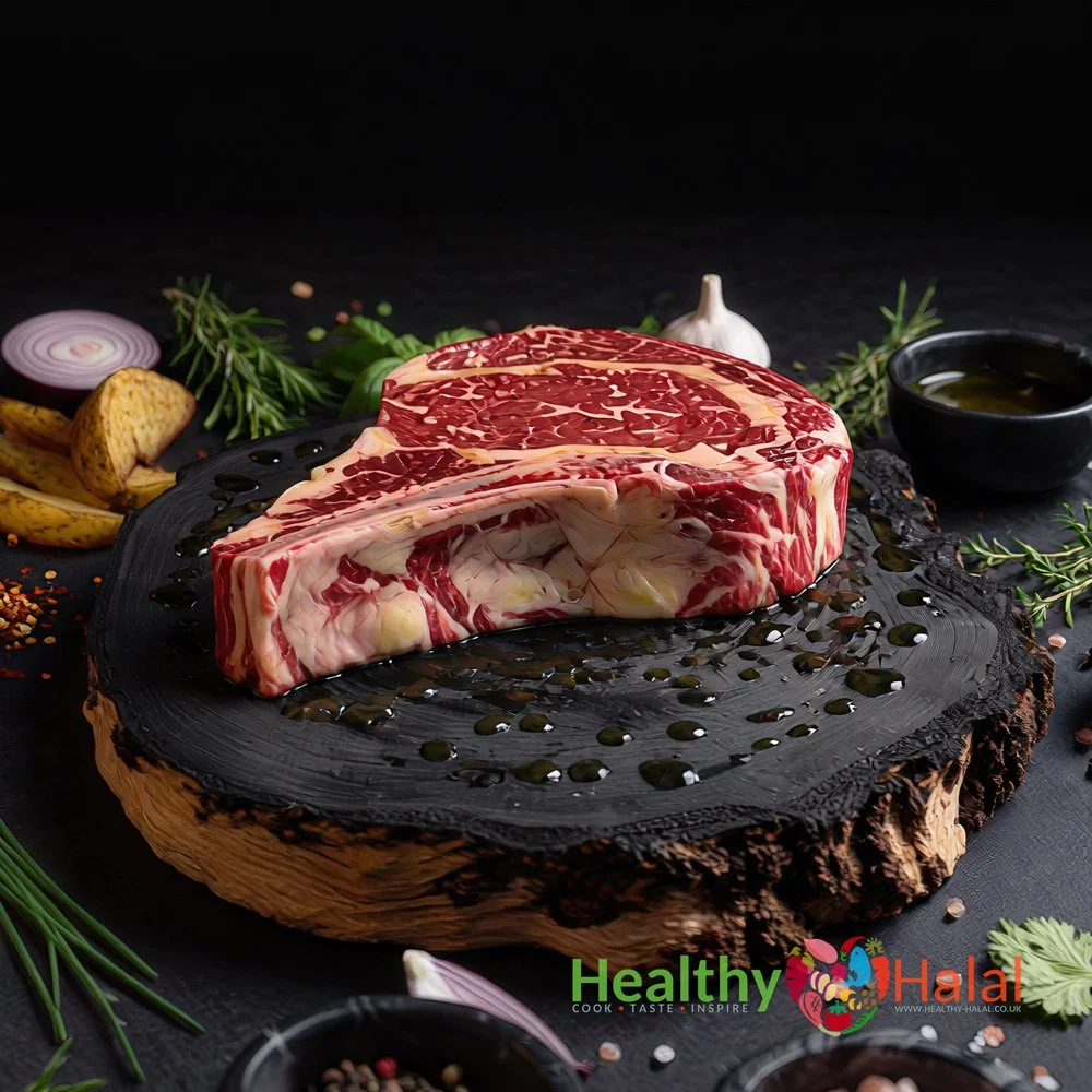 Beef Ribeye Steak Bone-In - Healthy Halal