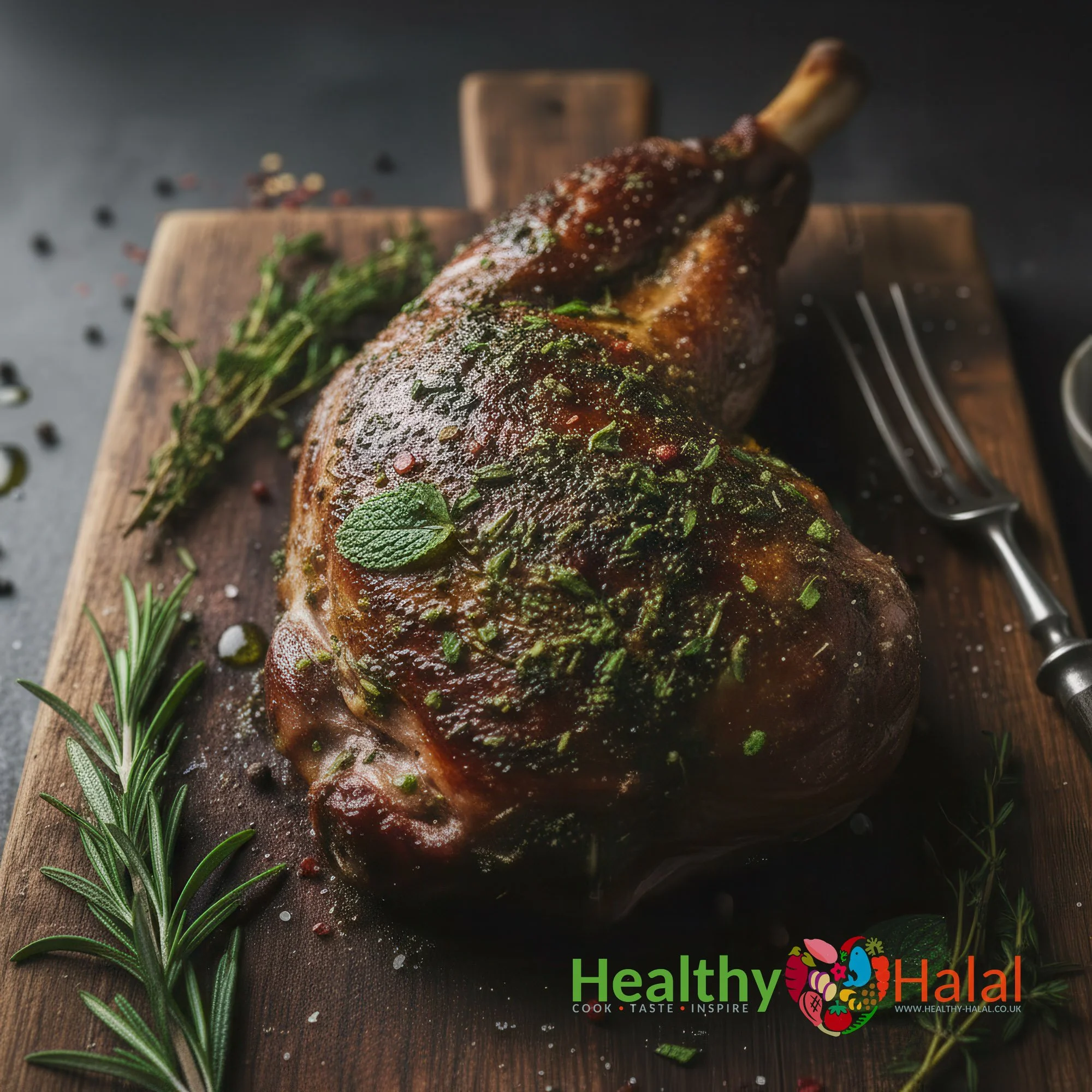 Leg of Lamb with Mint, Herbs & Cracked Black Pepper - Healthy Halal