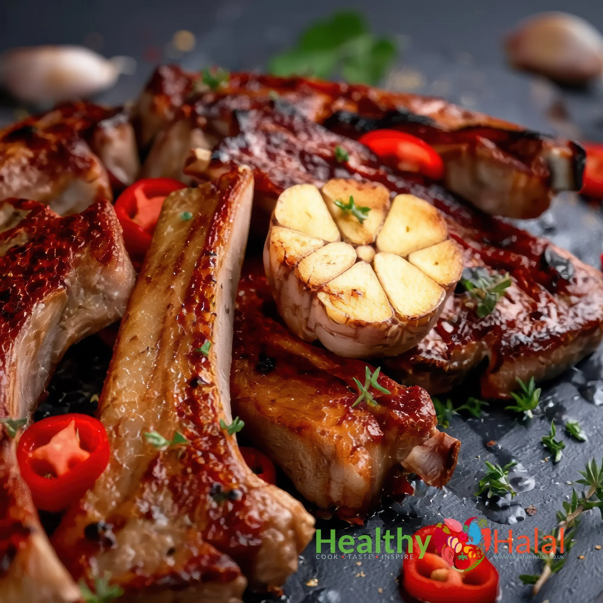 Chilli & Garlic Lamb Chops - Healthy Halal