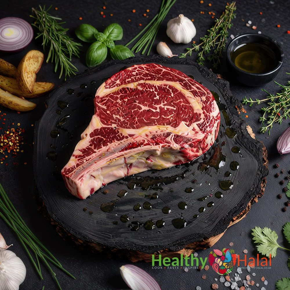 Beef Ribeye Steak Bone-In - Healthy Halal