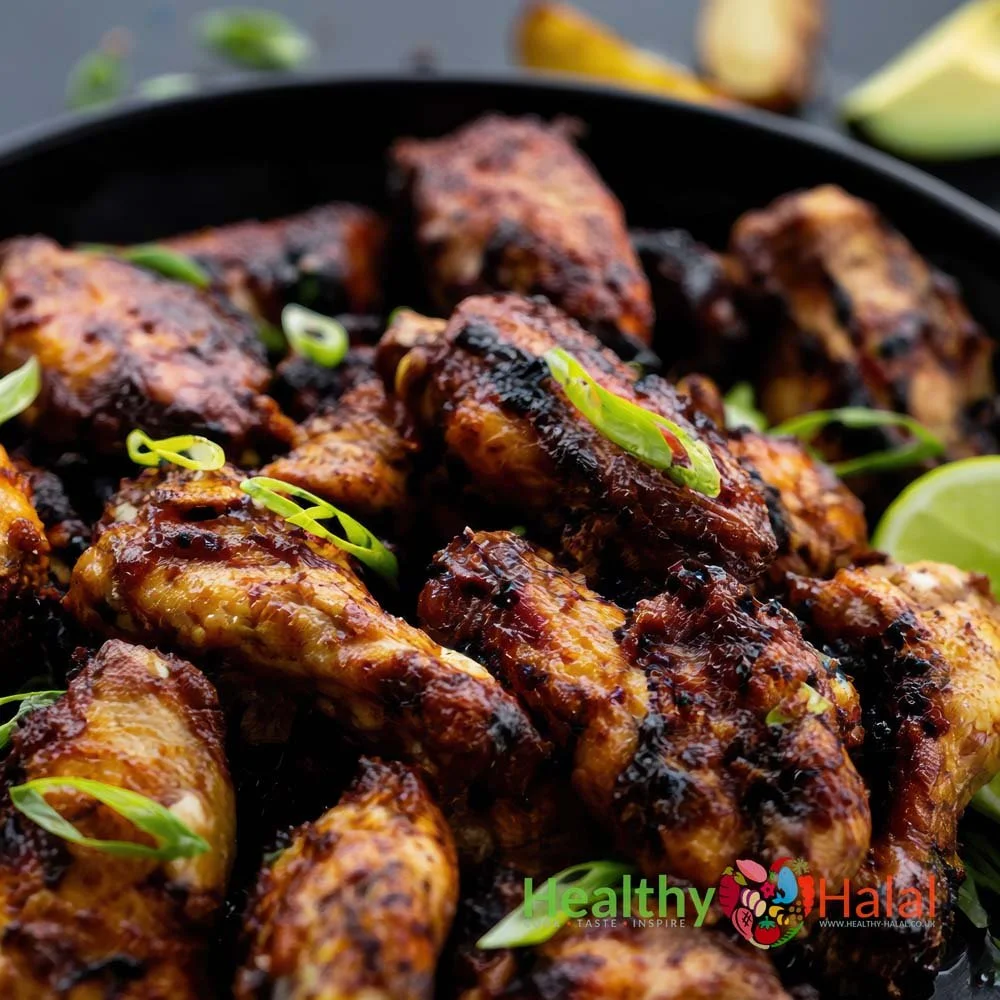 Chicken Wings with Caribbean Jerk Glaze - Healthy Halal