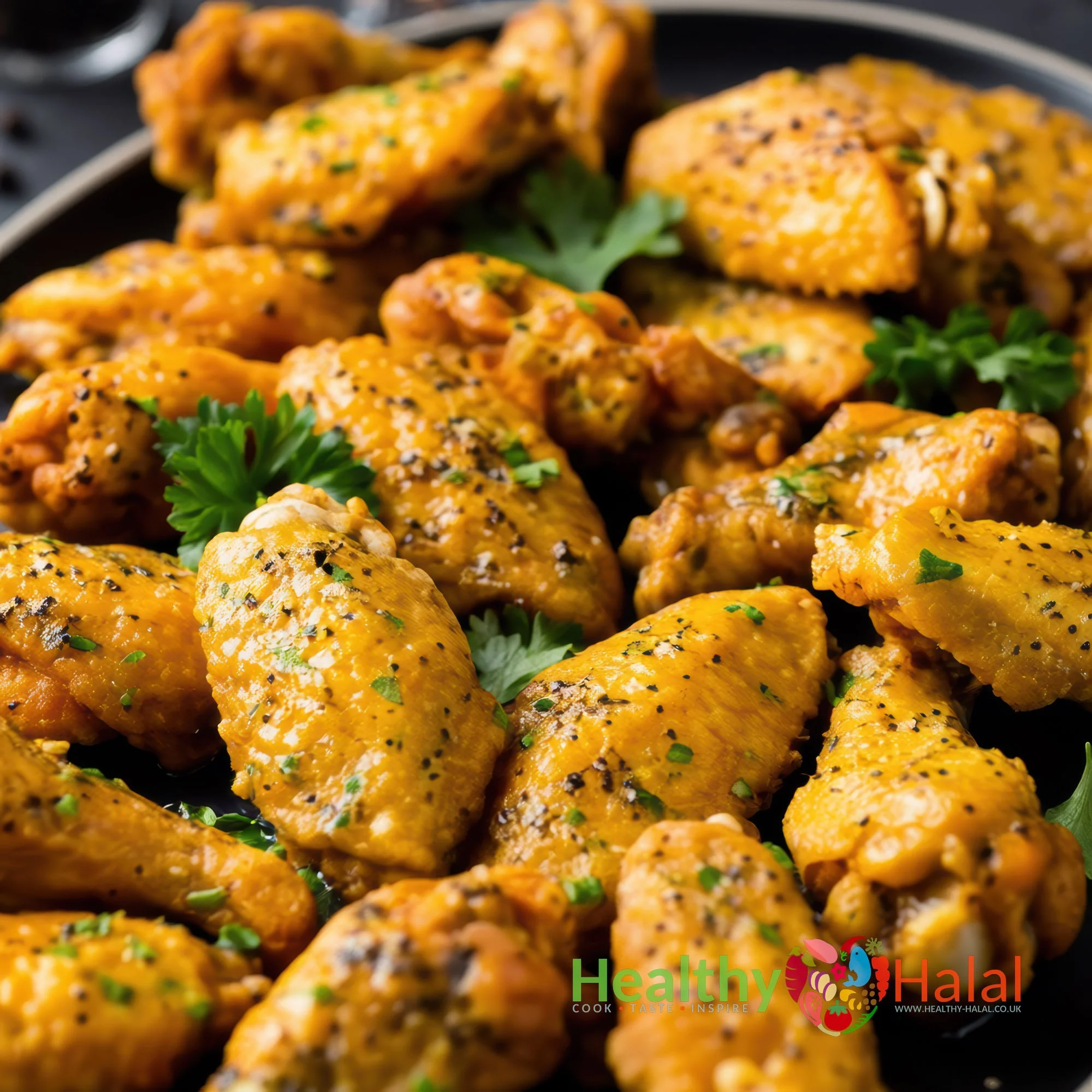 Lemon & Black Pepper Chicken Wings - Healthy Halal