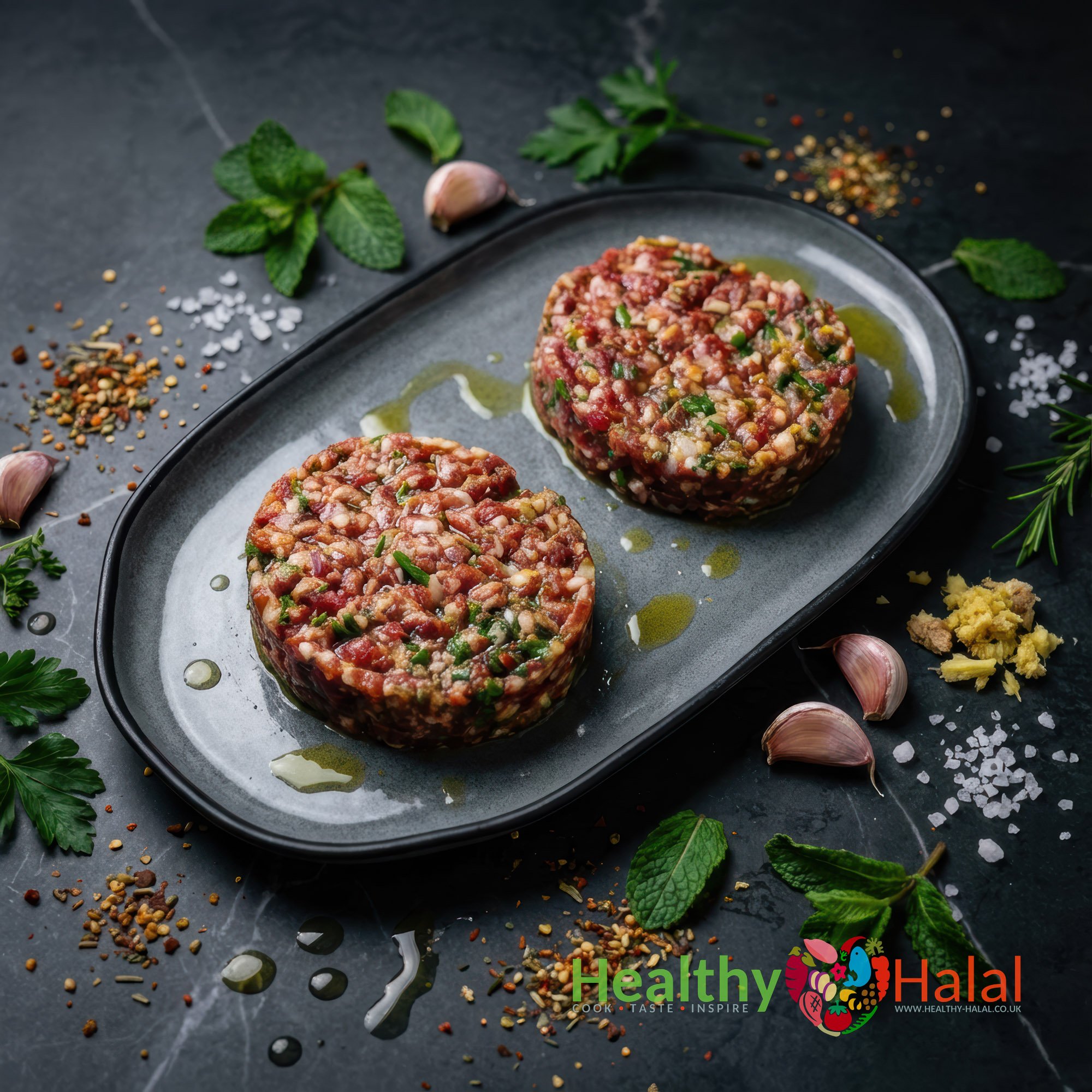 Minted Hand Made Gourmet Lamb Burgers - Healthy Halal