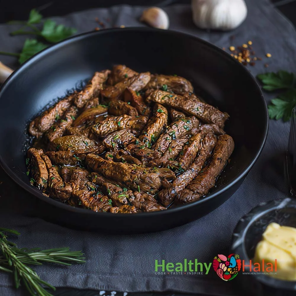 Fragrant Garlic Butter Beef Strips - Healthy Halal