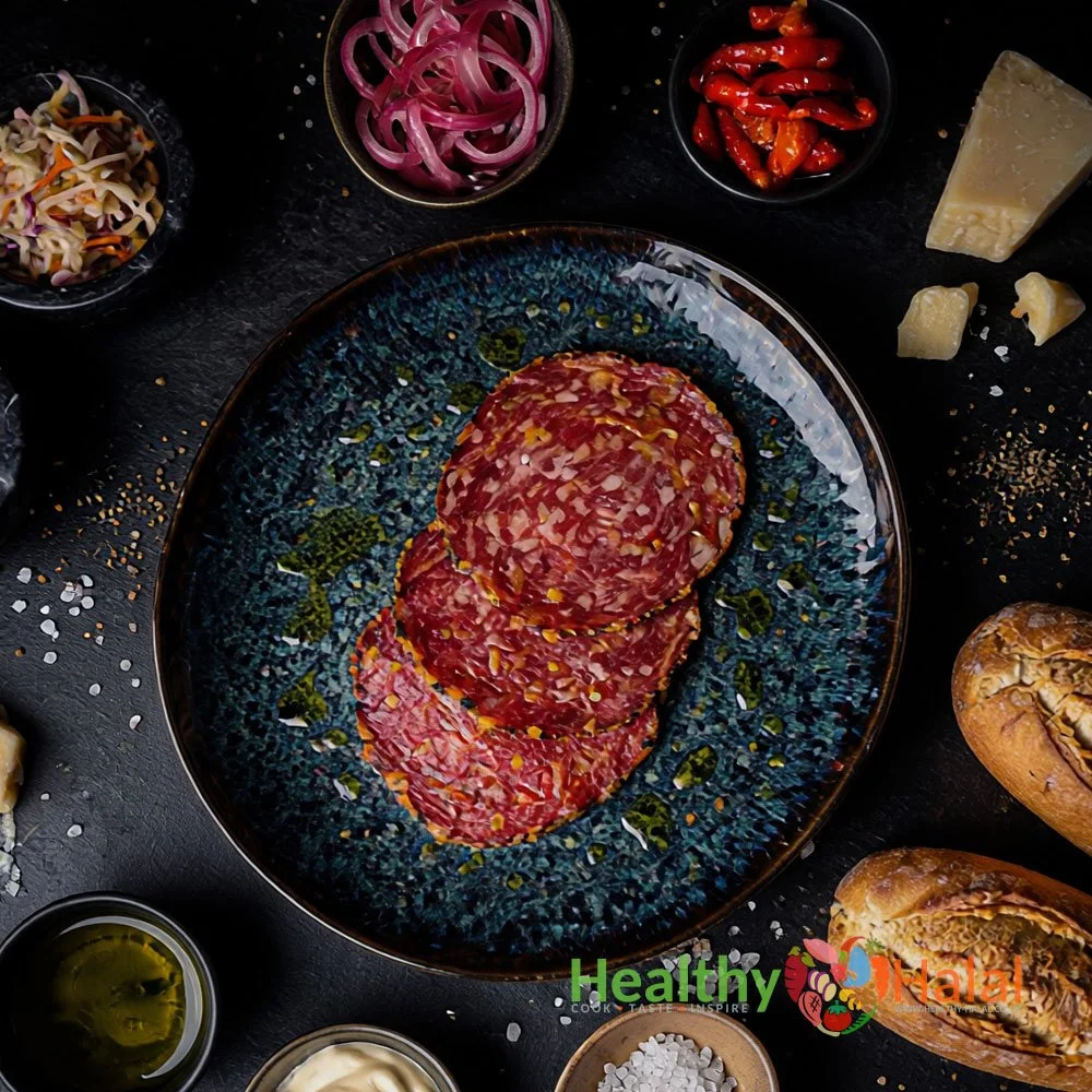 Pepper Coated Smoked Beef Salami