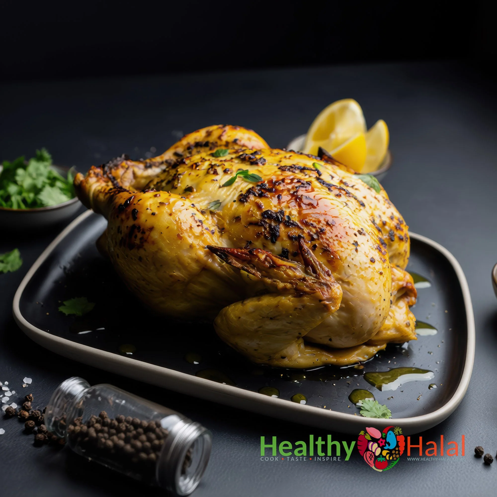 Lemon & Black Pepper Whole Chicken - Healthy Halal