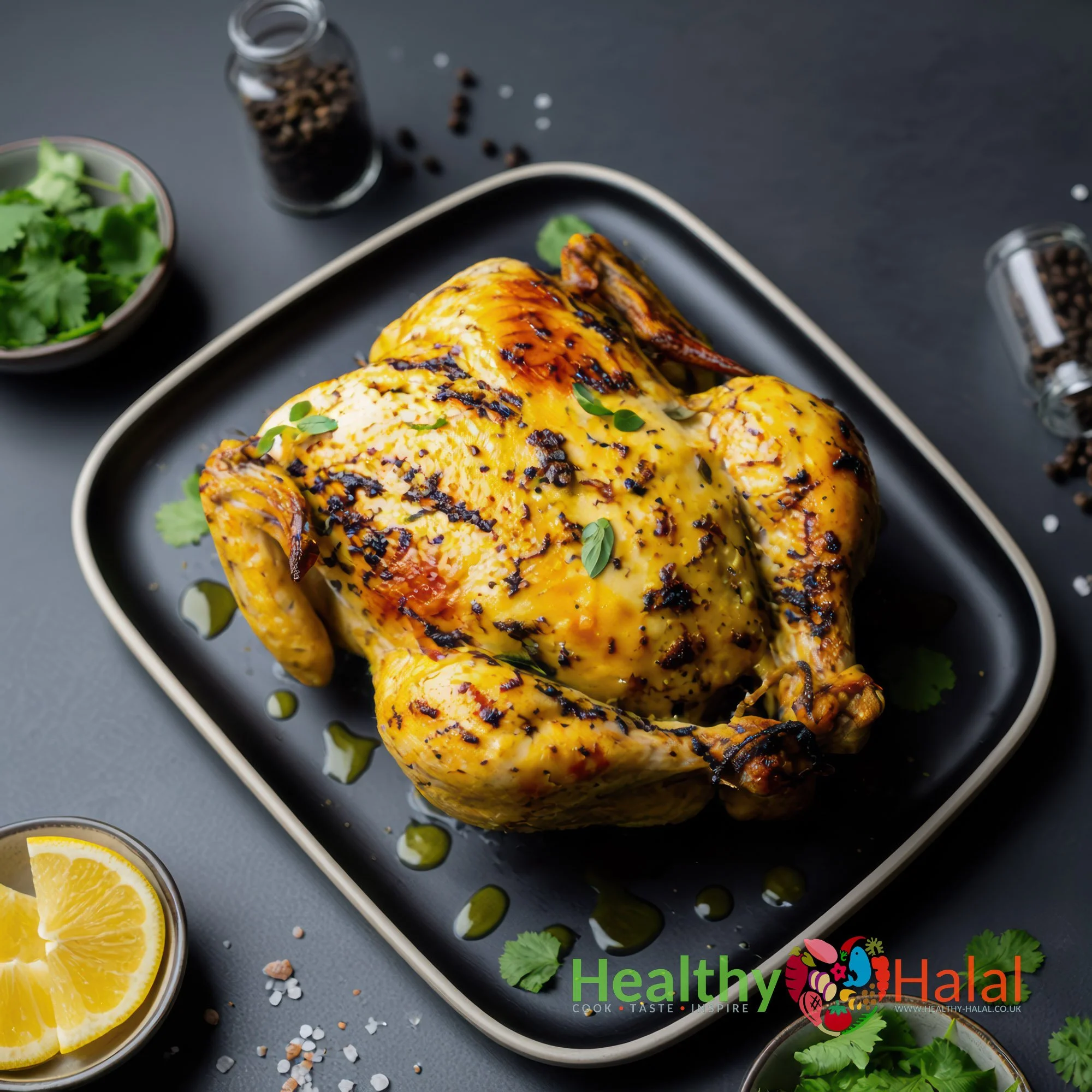 Lemon & Black Pepper Whole Chicken - Healthy Halal