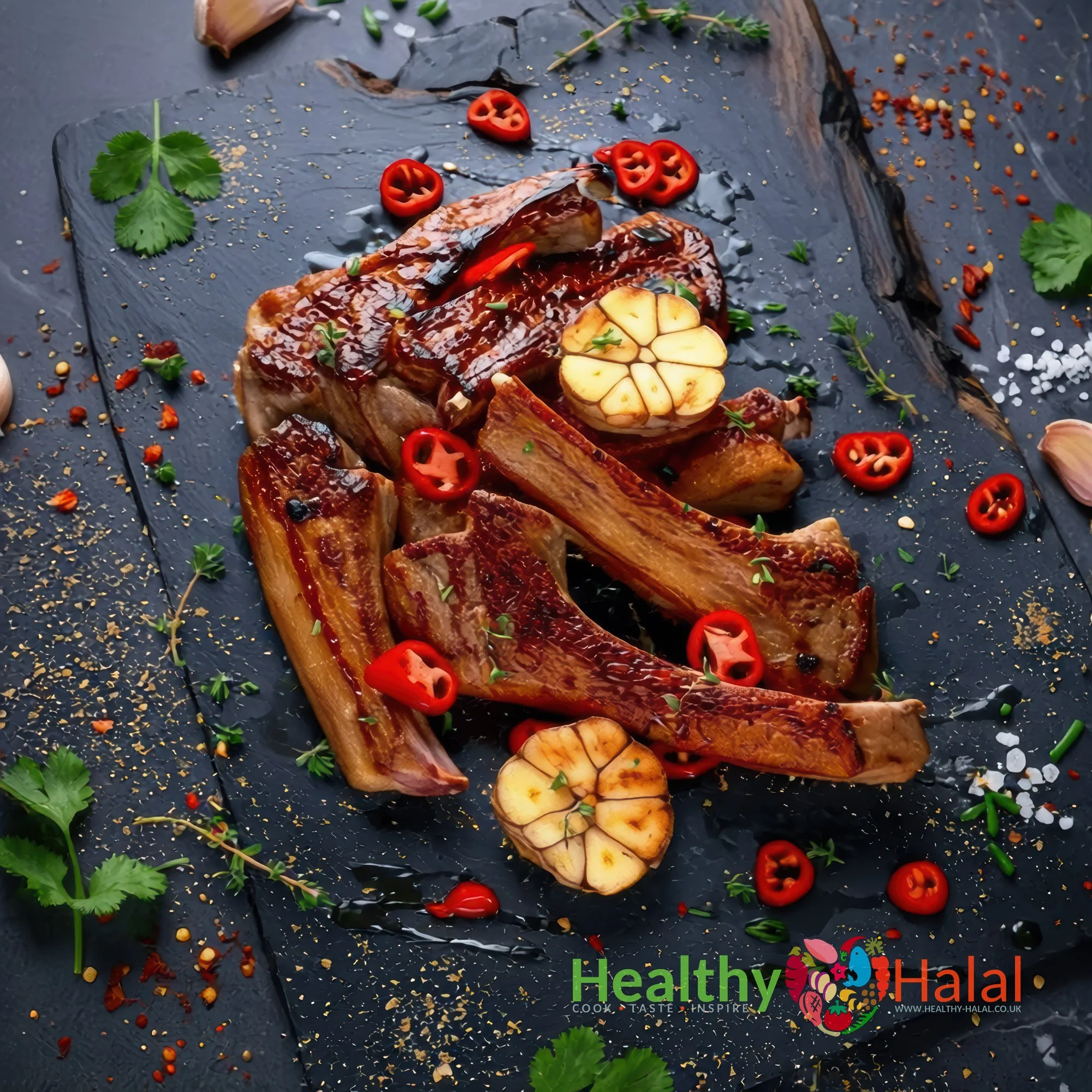 Chilli & Garlic Lamb Chops - Healthy Halal