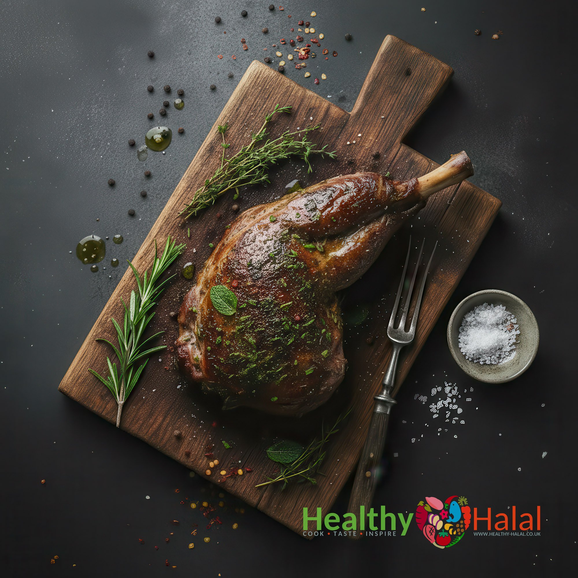 Leg of Lamb with Mint, Herbs & Cracked Black Pepper - Healthy Halal