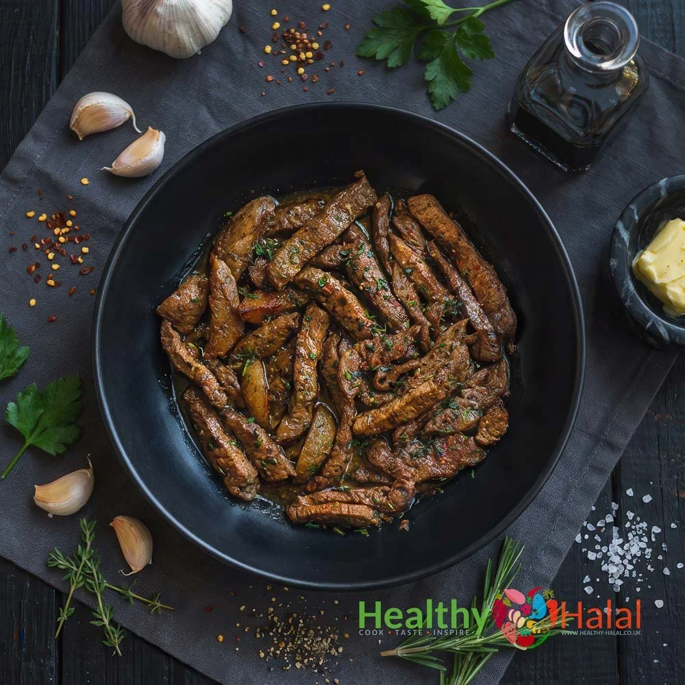Fragrant Garlic Butter Beef Strips