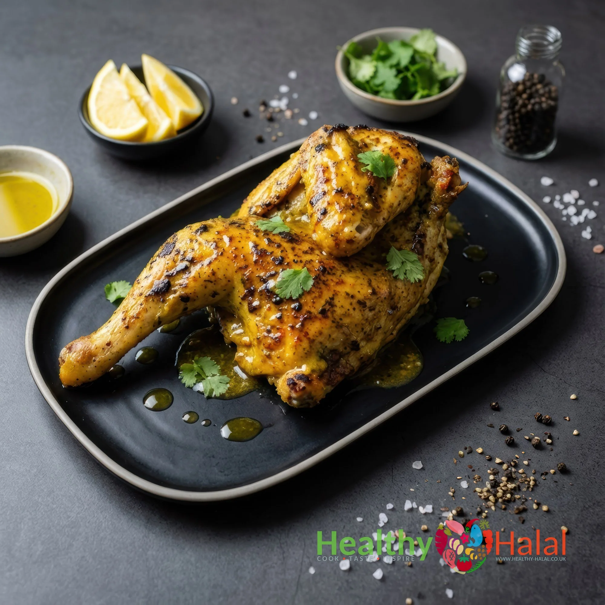 Lemon & Black Pepper Half Chicken - Healthy Halal