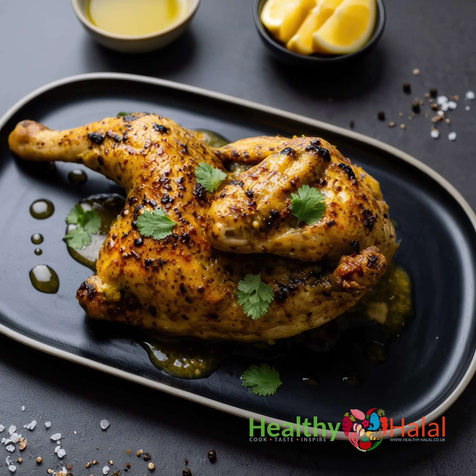 Lemon & Black Pepper Half Chicken - Healthy Halal