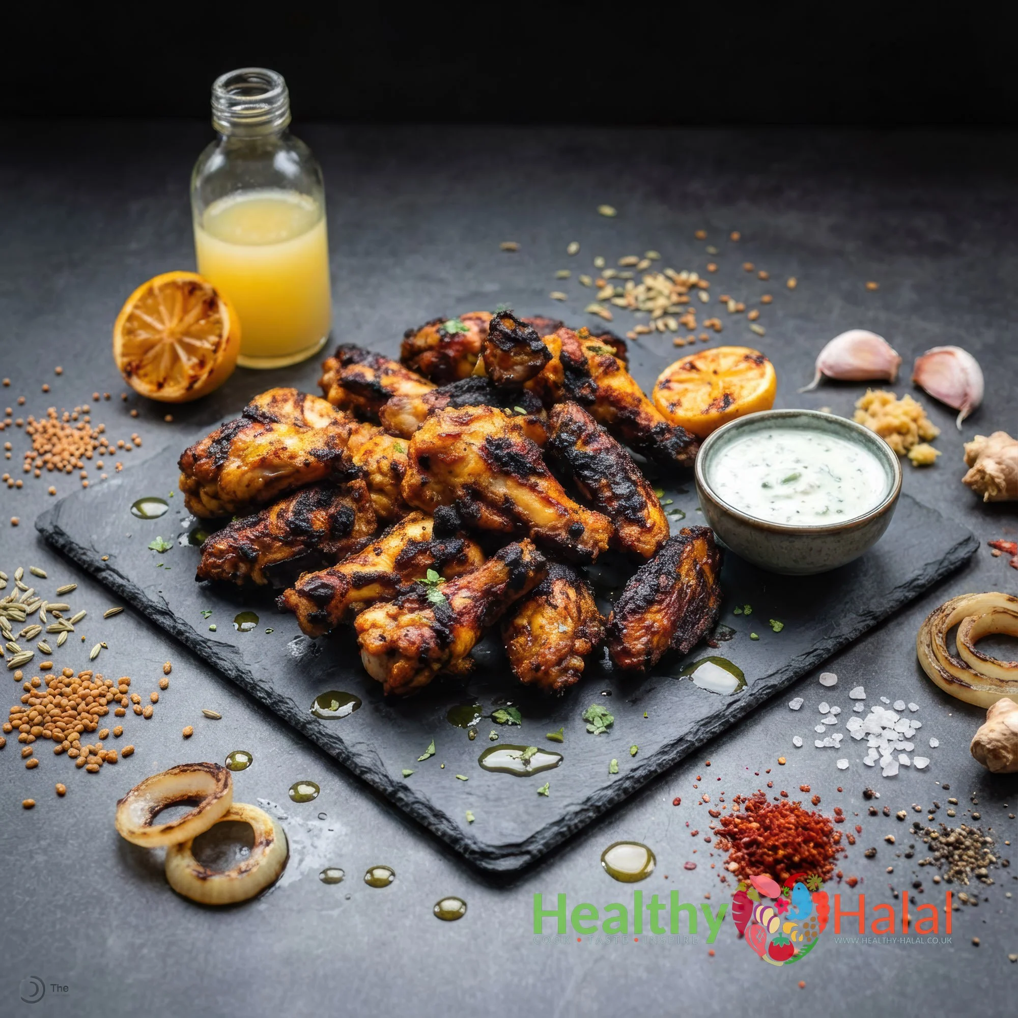 Achari Chicken Wings - Healthy Halal