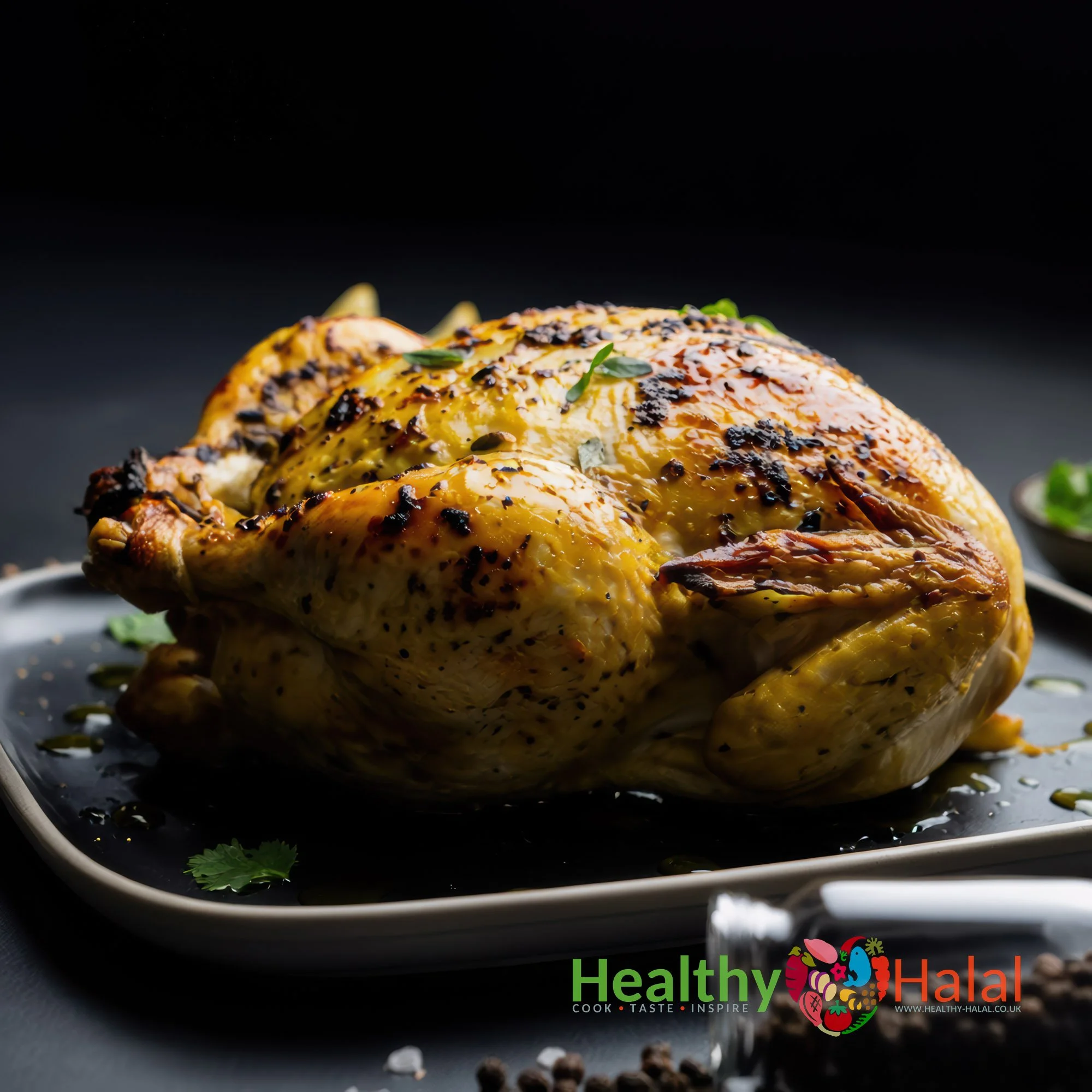 Lemon & Black Pepper Whole Chicken - Healthy Halal