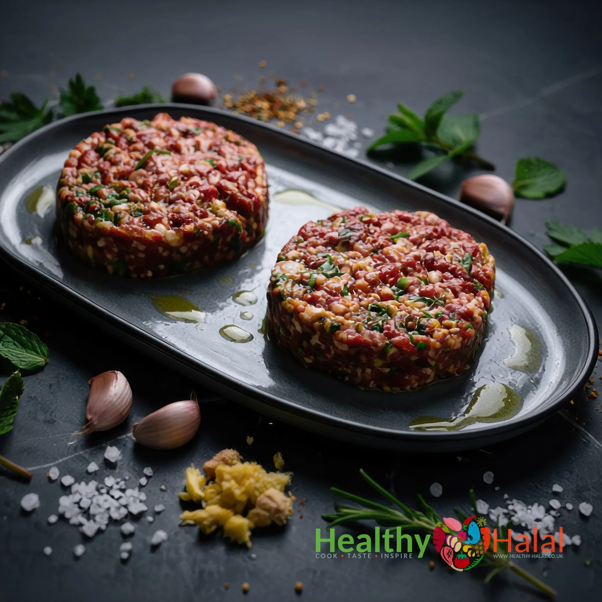 Minted Hand Made Gourmet Lamb Burgers - Healthy Halal