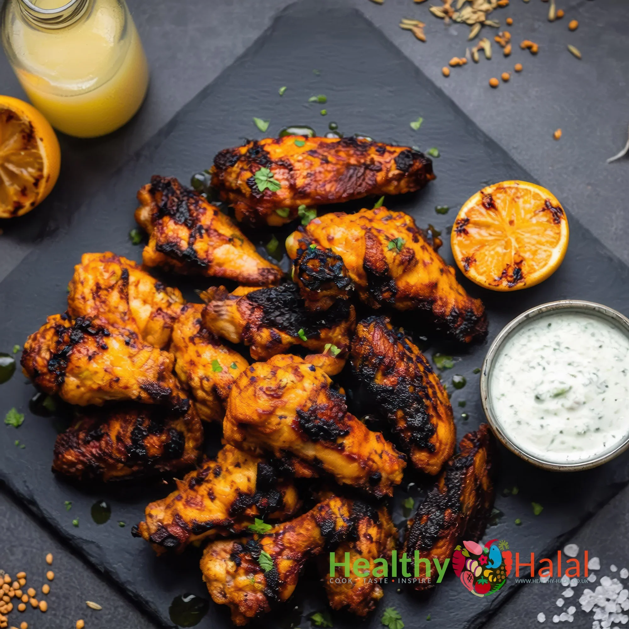 Achari Chicken Wings - Healthy Halal