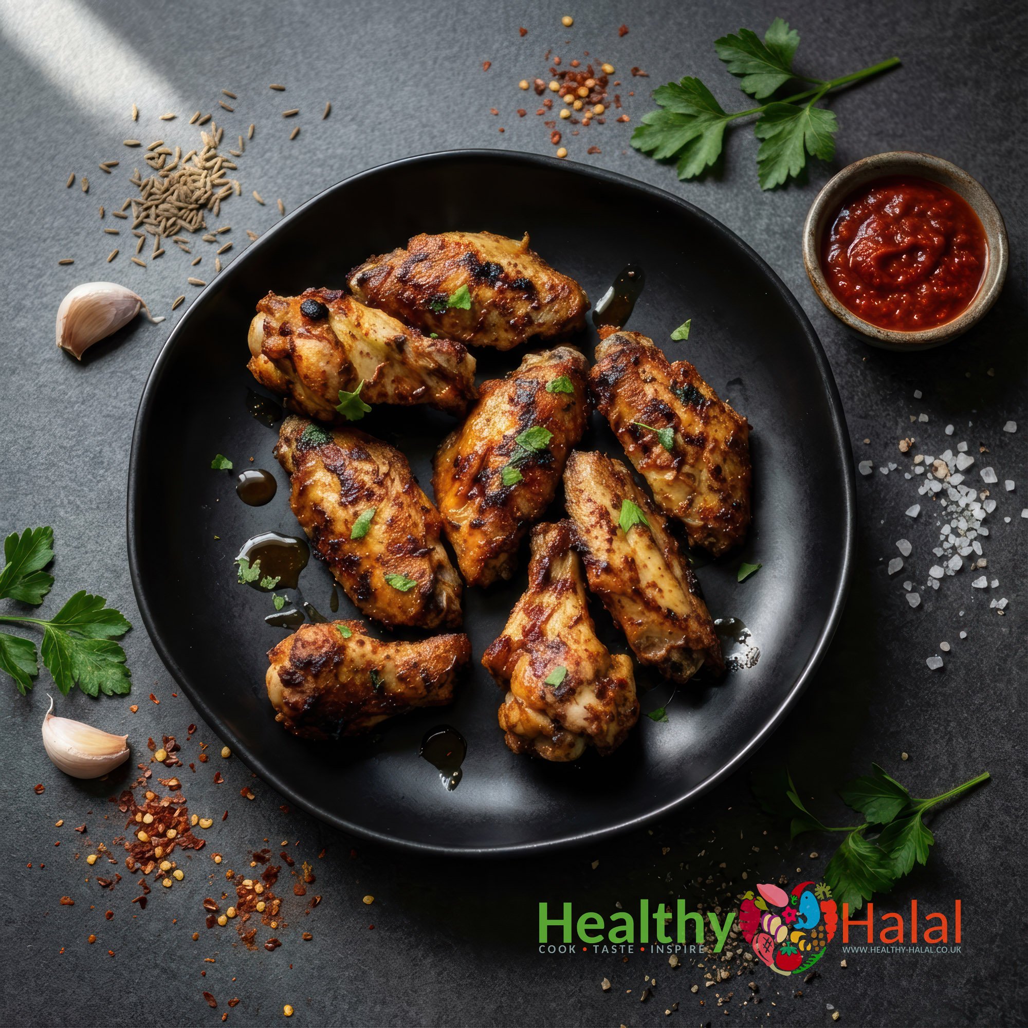Algerian Herb Chicken Wings - Healthy Halal