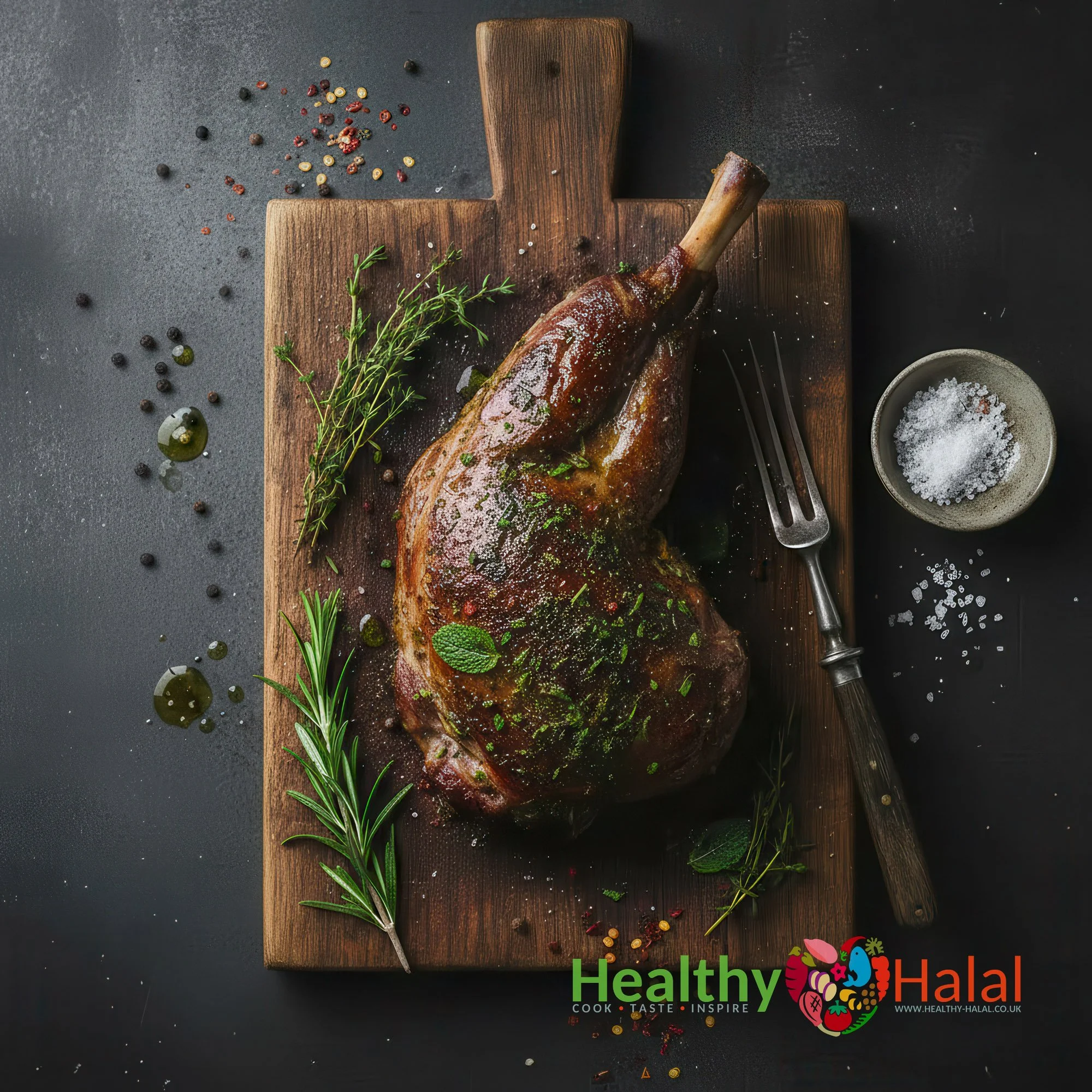 Leg of Lamb with Mint, Herbs & Cracked Black Pepper