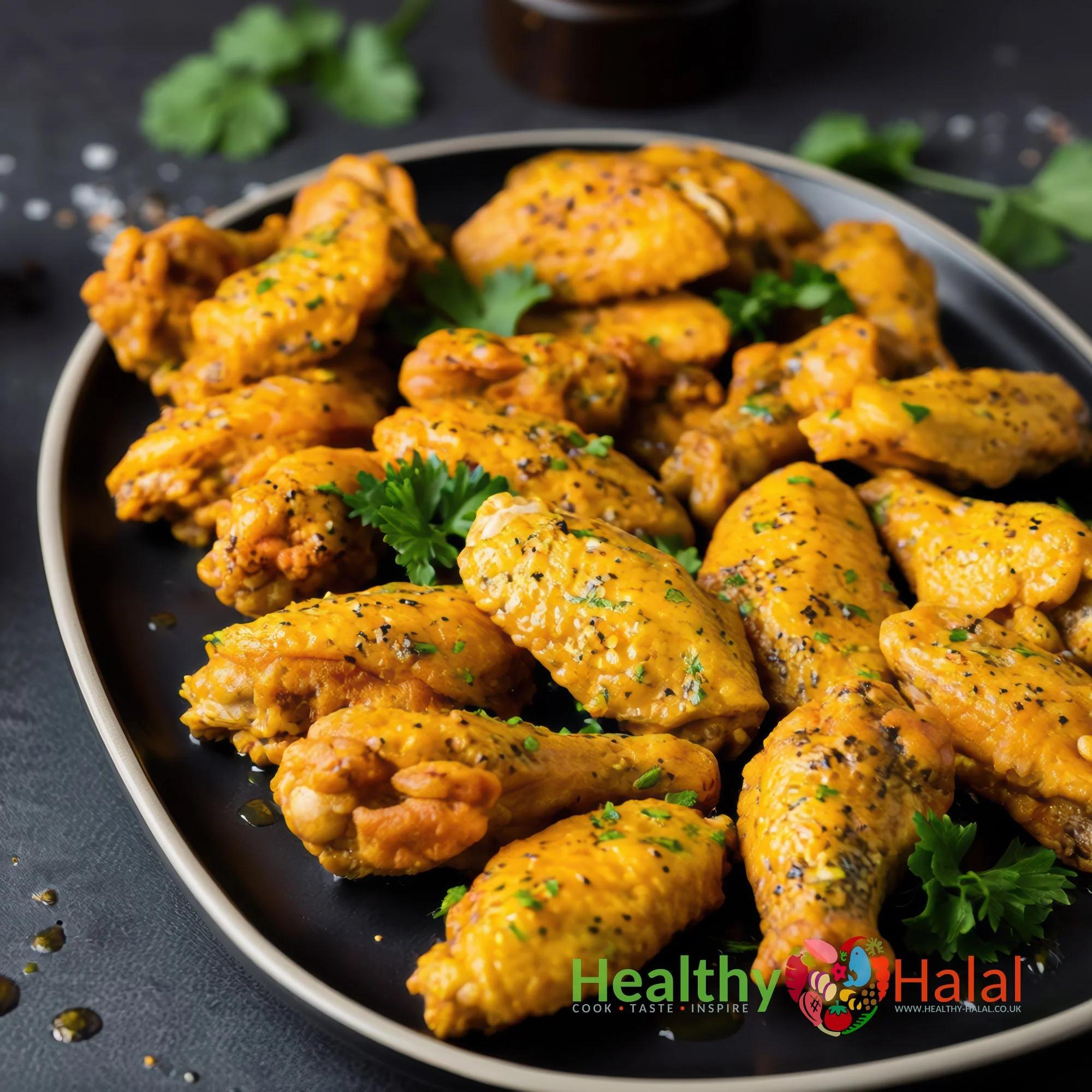Lemon & Black Pepper Chicken Wings - Healthy Halal