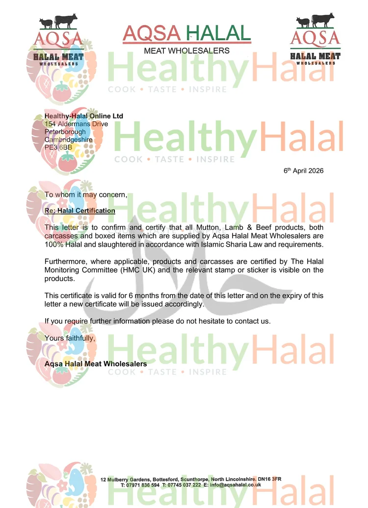 Halal Certificates | Healthy Halal | Fresh Halal Premium Meat Delivery UK