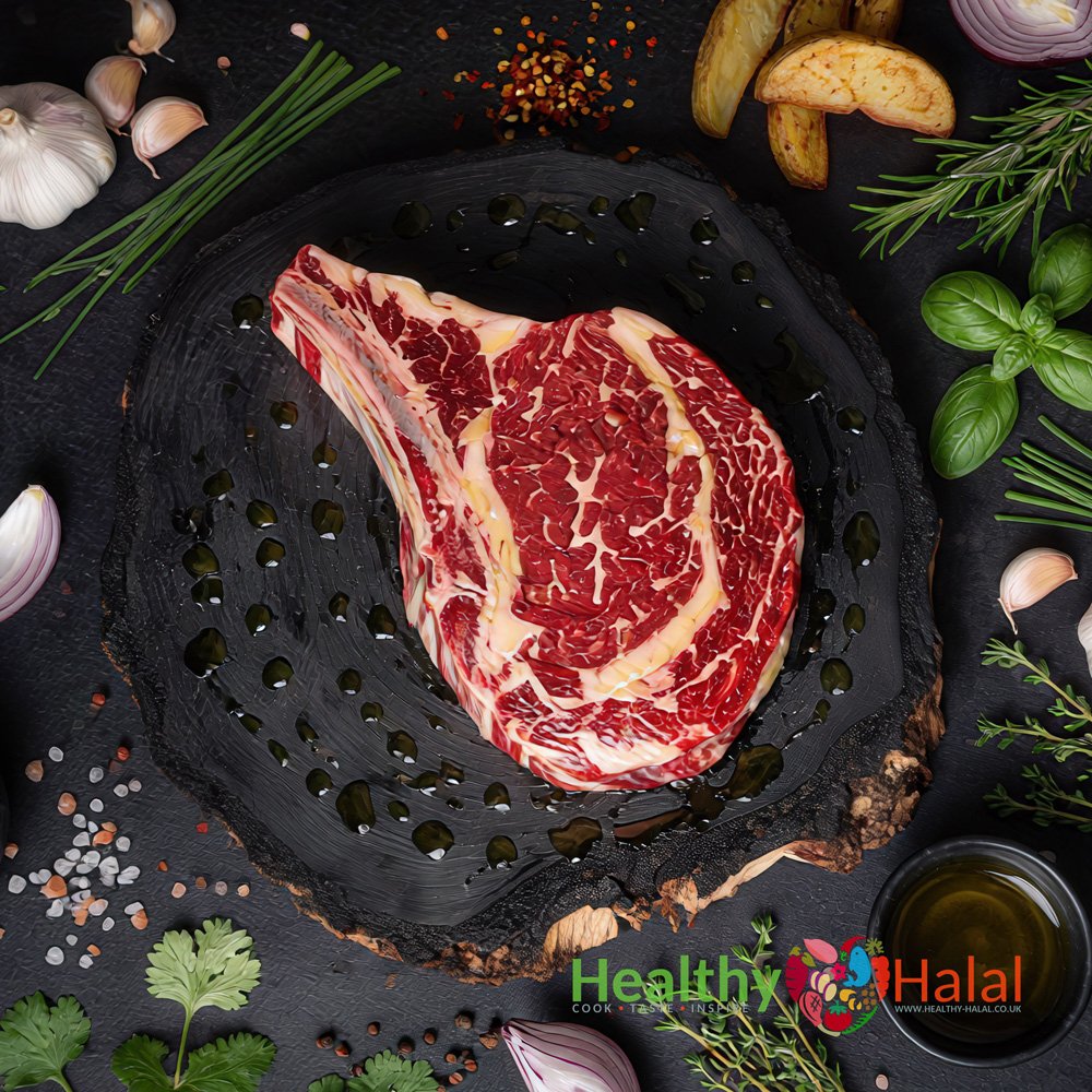 Beef Ribeye Steak Bone-In - Healthy Halal