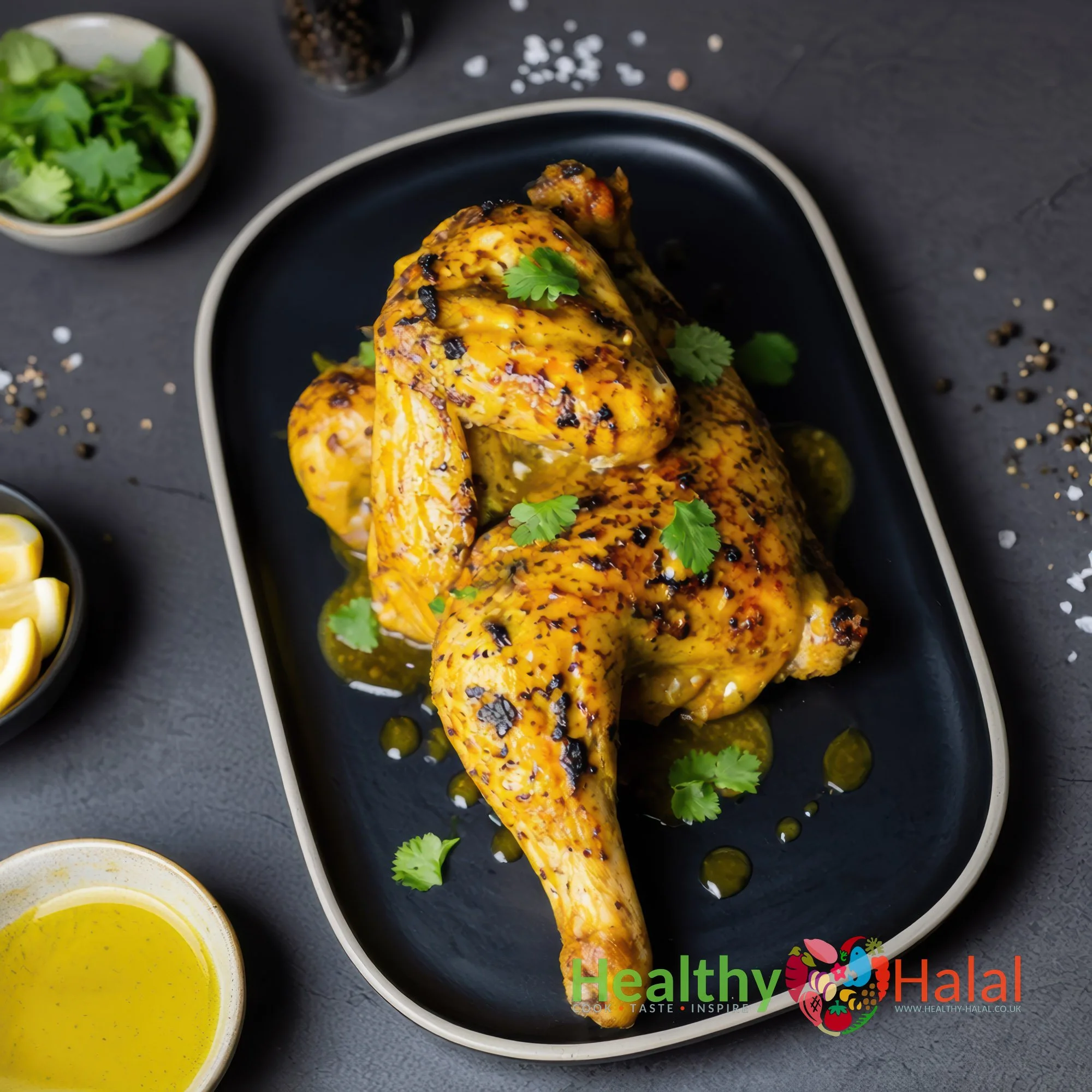 Lemon & Black Pepper Half Chicken - Healthy Halal