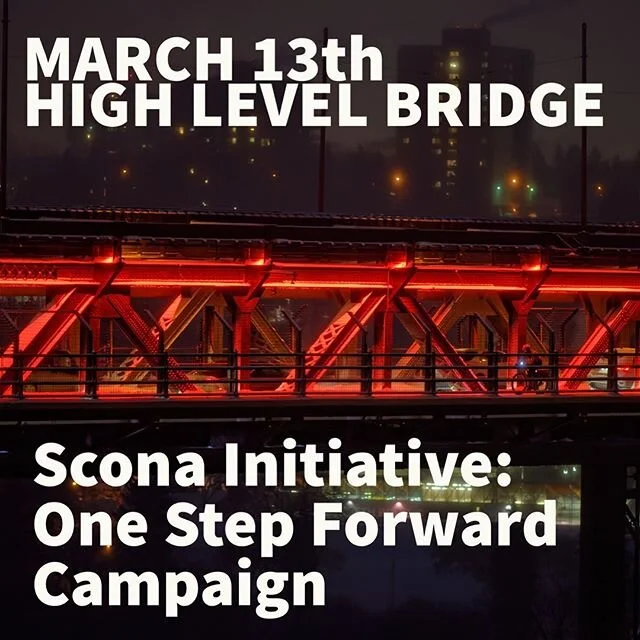 The City of Edmonton is celebrating with us by lighting the High Level Bridge ❤️and 💛 for the Scona Initiative! #sconainitiative #onestepforward #fundraising #asonewhoserves #sconalords #bikeathon