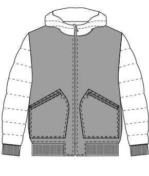 Blouson doudoune bi-matières Chris