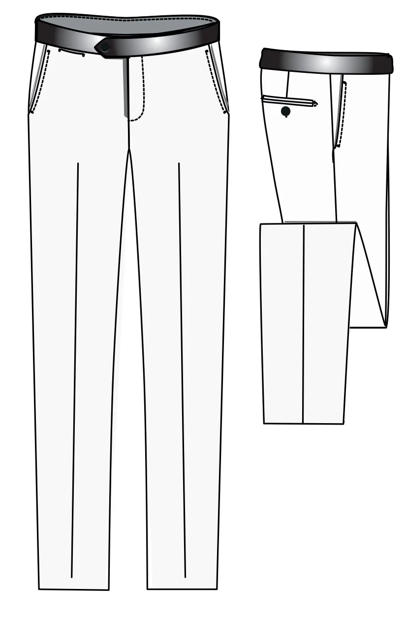Tuxedo trouser satin belt