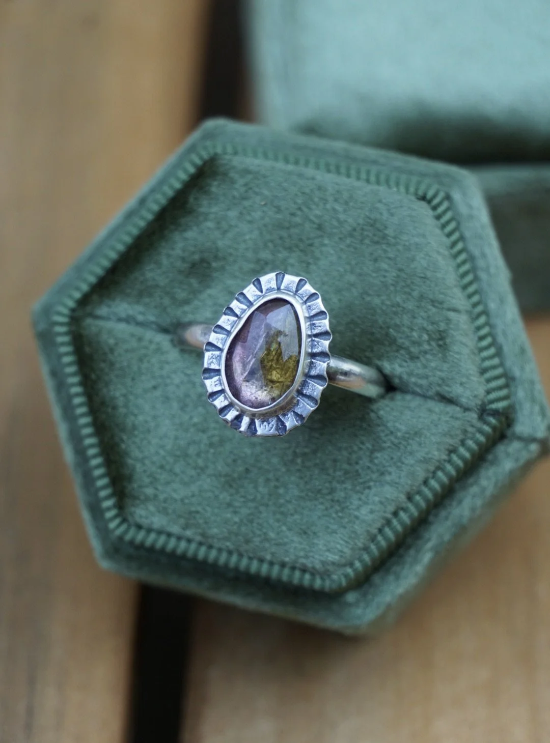 Watermelon Tourmaline Ridge Ring // Size 7