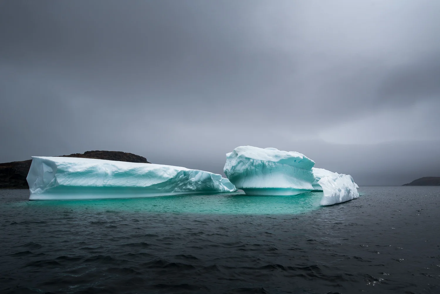 Icebergs look beautiful in overcast weather when the blues and greens really come through.