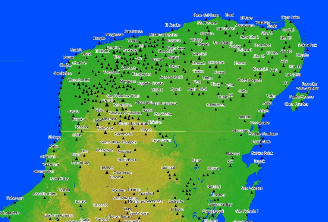 Yucatan Peninsula Map With Mayan Ruins World Map Atlas