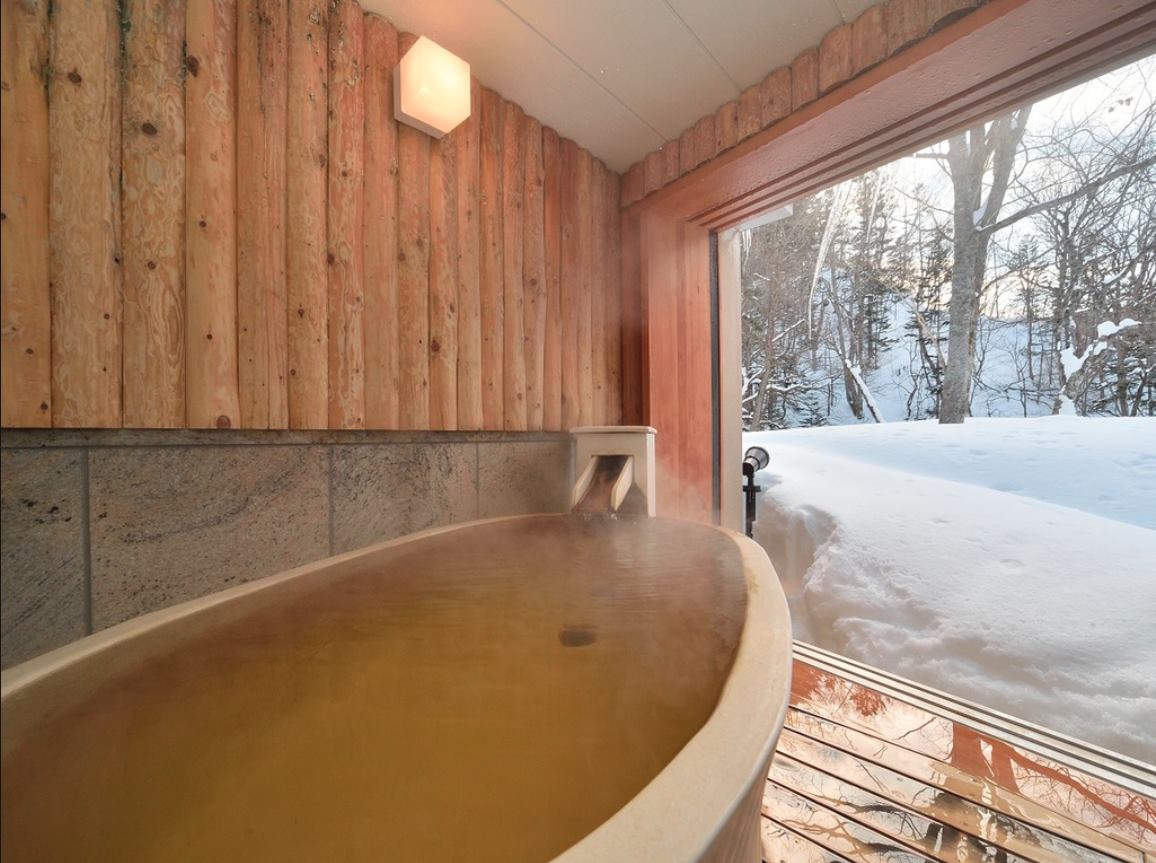 This is one of the private onsen tubs. The hotel has a public onsen, 3 private onsens and then each room has its own. I tried all of them! : ) Imagine this at night. Cameras/phones are prohibited in the onsen, so I took this image from the hotel website.